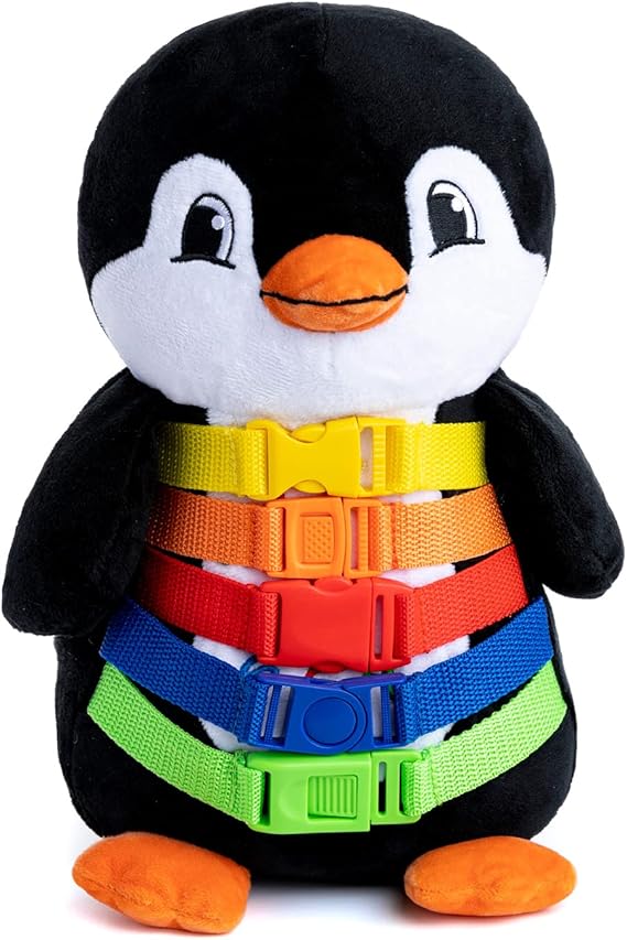 Buckle Toys Blizzard Penguin Stuffed Animal Montessori Learning