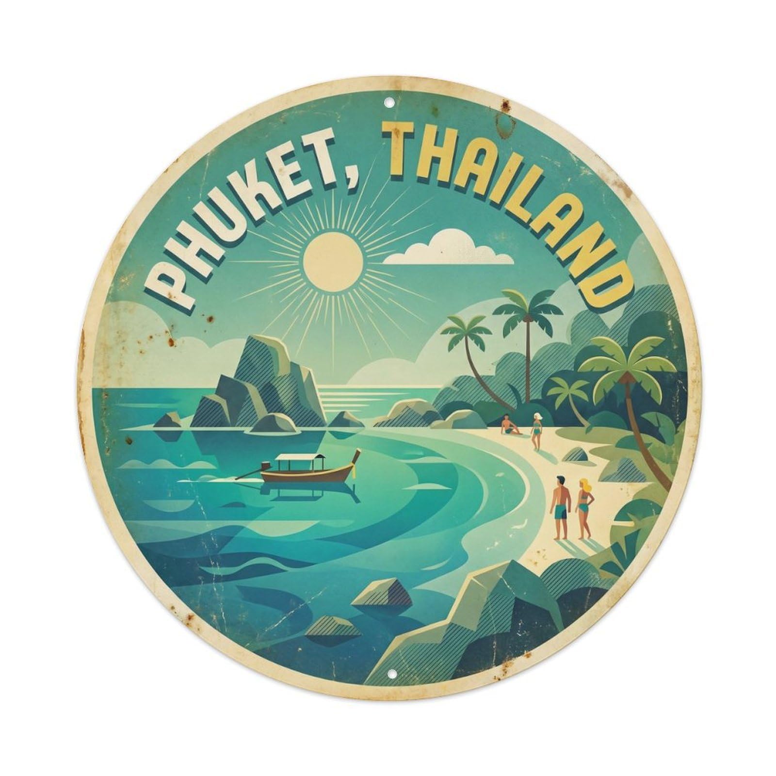 Phuket Ya Nui Beach Tropical Coast Coastal Bay Metal Tin Sign