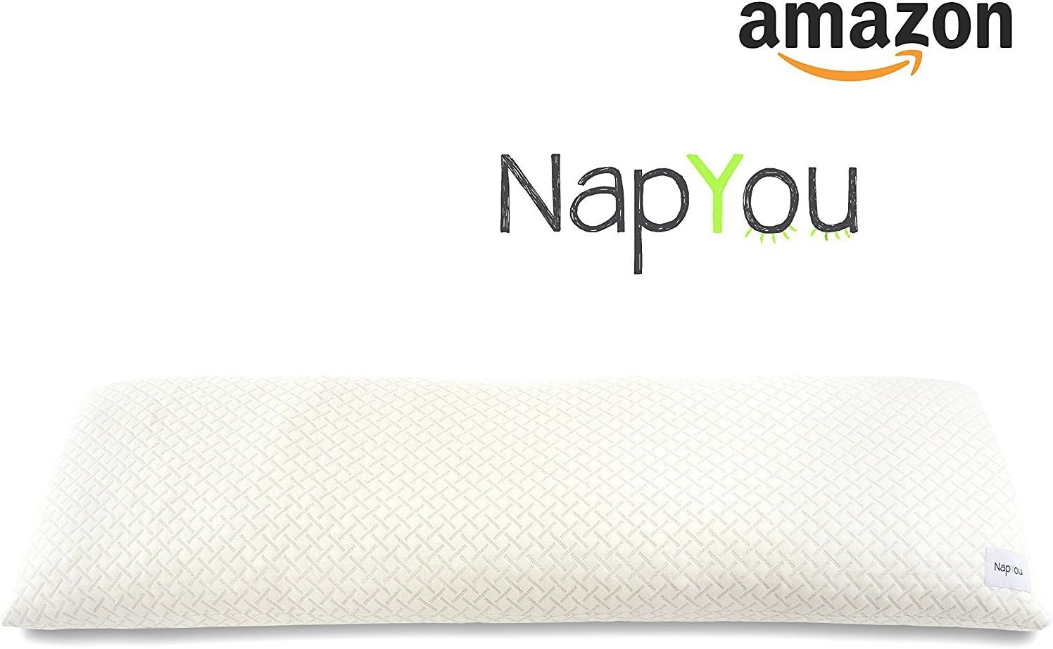 OFFICIAL Amazon Exclusive Shredded Certipur Memory Foam Body Pillow with Unique and Luxury Pillow Design for Ultimate Breathability and Density made with Organic Cotton