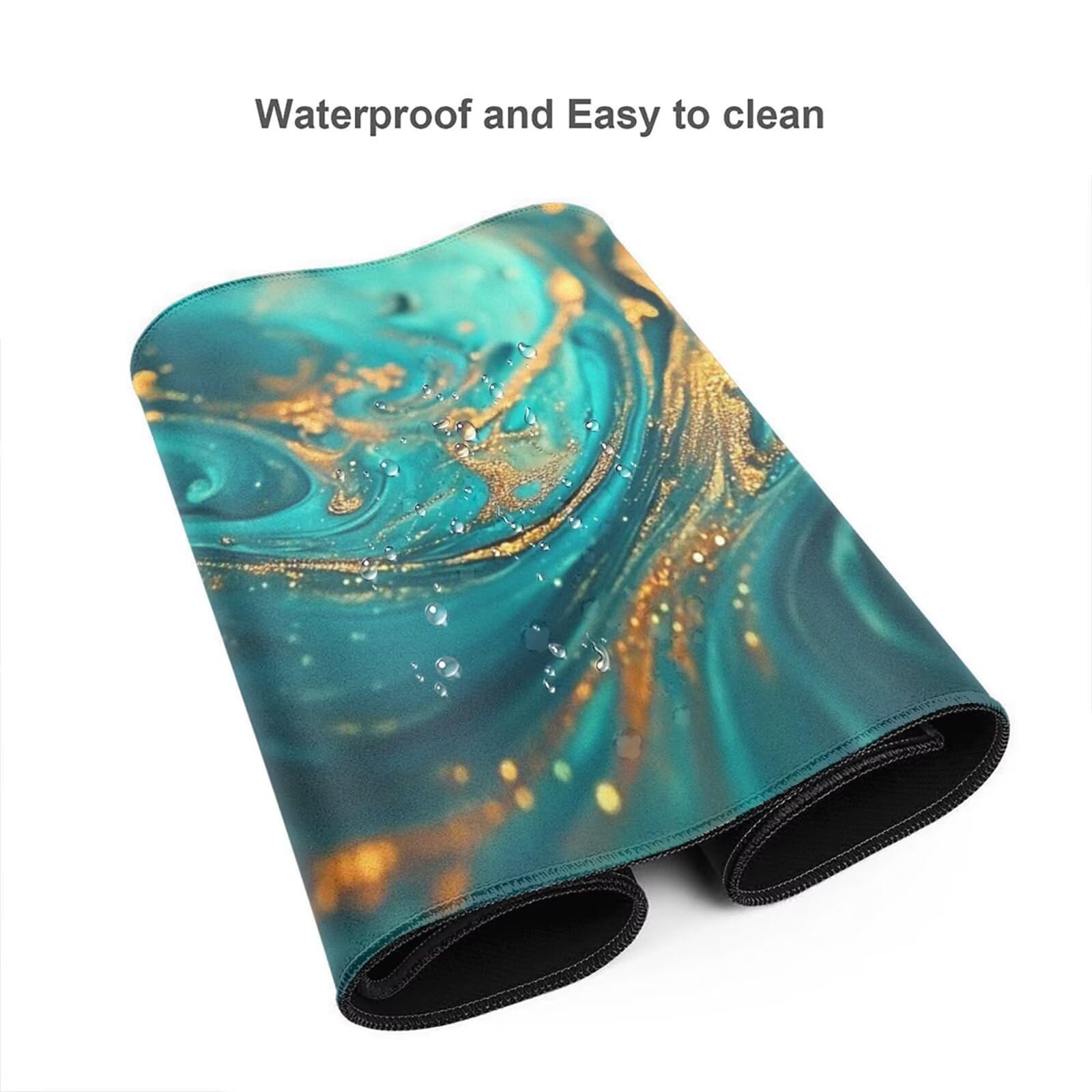Alfombrilla Ratón Abstracto Alfombrilla Ratón XXL 1600 x 800 mm, Azul Mouse Pad Gaming con Bordes Cosidos, Impermeable Mousepad XXL Base de Goma Antideslizante Duradera, Mouse Pad para Oficina Q514