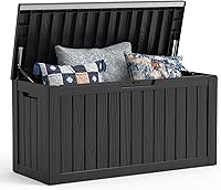 Vista 16 de Mars Villa Caja de almacenamiento para exteriores de 31 galones, contenedor de almacenamiento de resina impermeable, resistente a la intemperie y a