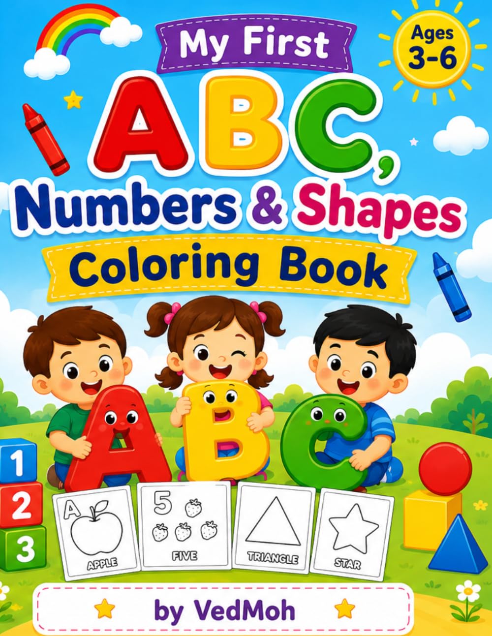 My First ABC, Numbers & Shapes Coloring Book