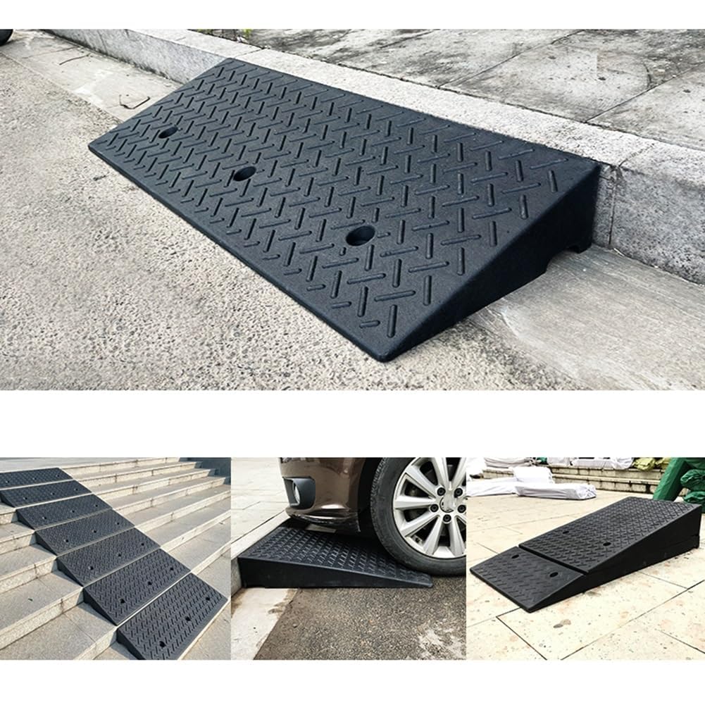 Schody rampowe Podjazdy progowe gumowe, przenośne podjazdy dla wózków inwalidzkich, wytrzymałe podjazdy krawężnikowe(100x25x3cm)