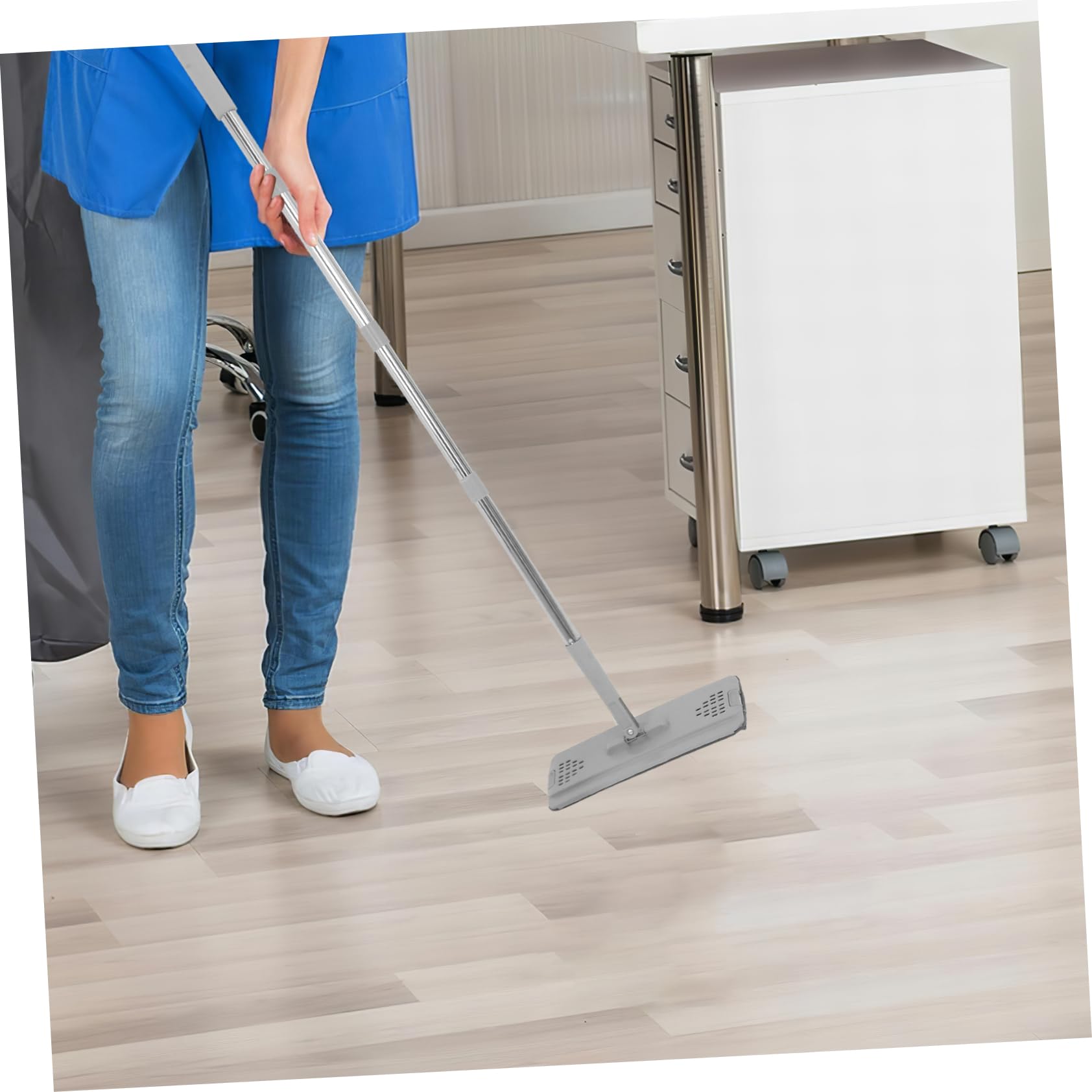 COLLBATH Lavapavimenti con Secchio e Strizzatore, Flat Mop in Microfibra, Uso Bagnato e Asciutto, Pulizia Pratica per Casa e Ufficio