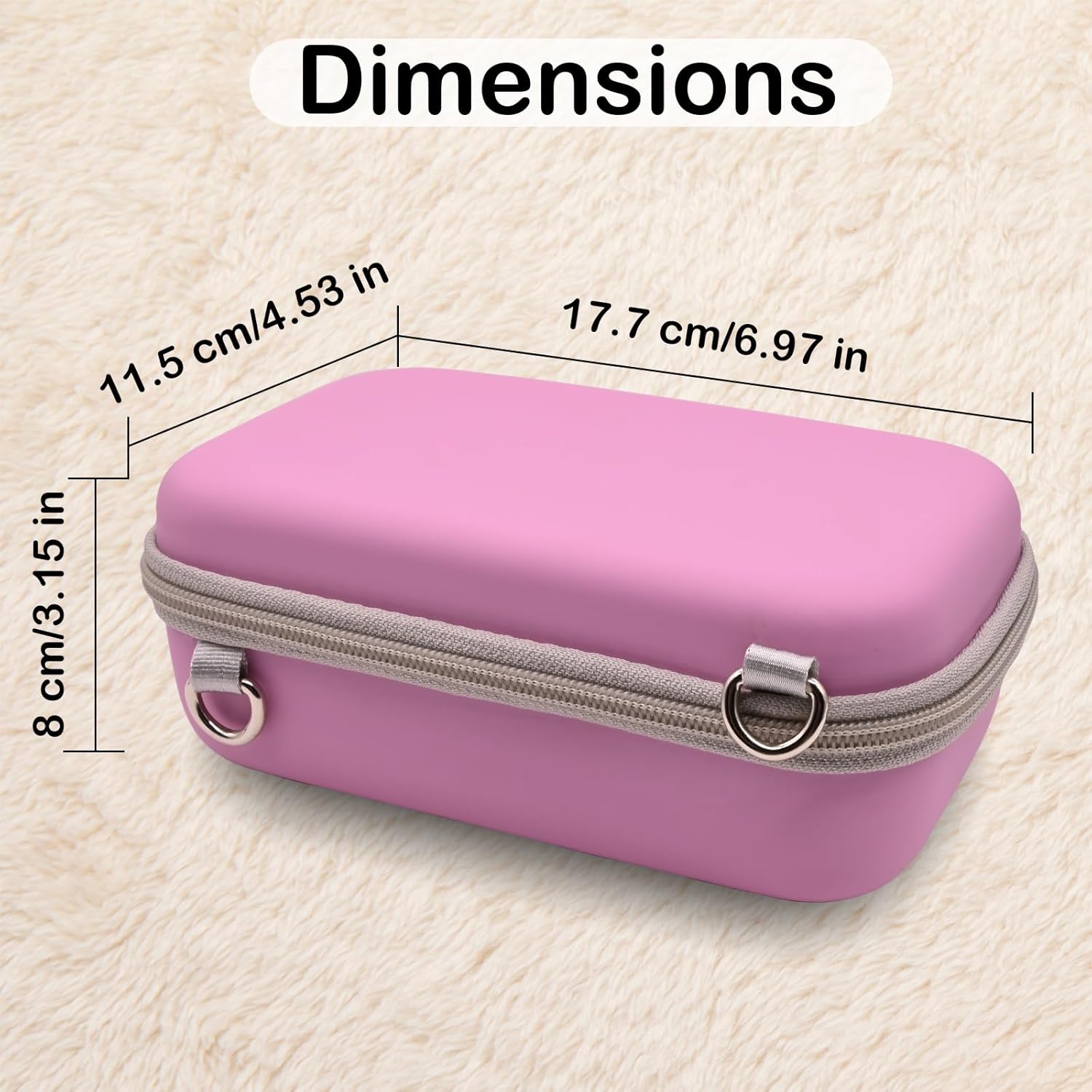 Instant Print Film Camera Case for Kid Cameras & Digital Video Camera, Hard Storage Holder Organizer Bag Compatible with ESOXOFFORE/Dylanto/Anchioo/MINIBEAR and More (Pink) - Image 3
