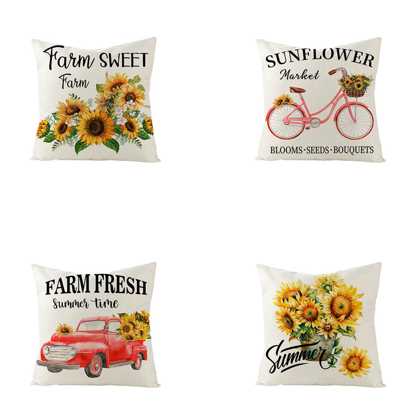 Housses de coussin 65x65 tournesol pour illuminer votre canapé de salon