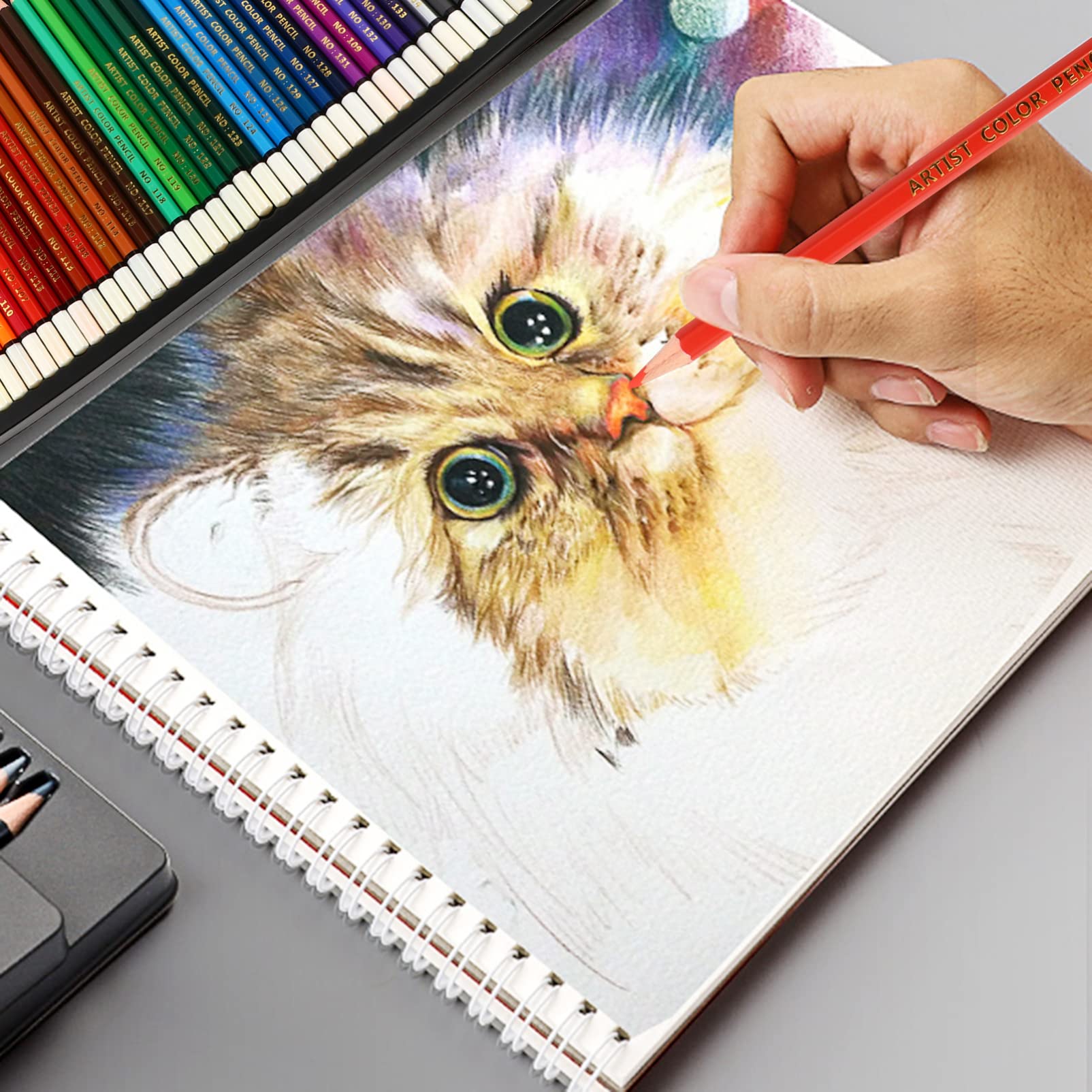 NUOBESTY Matite Colorate Per Disegno e Schizzi Forniture Artistiche Numerazione Indipendente Resistente e Pratica Colori Vivaci e Non Sbiadiscono Facilmente