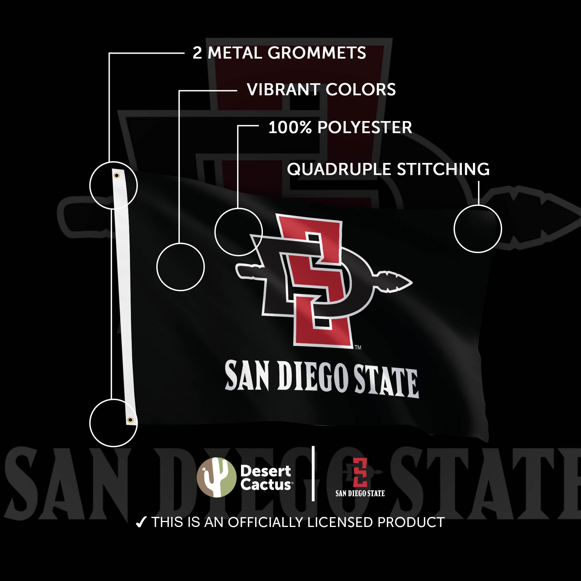 3x5 Foot San Diego State Aztecs 3x5 Flag - Officially Licensed SDSU ...