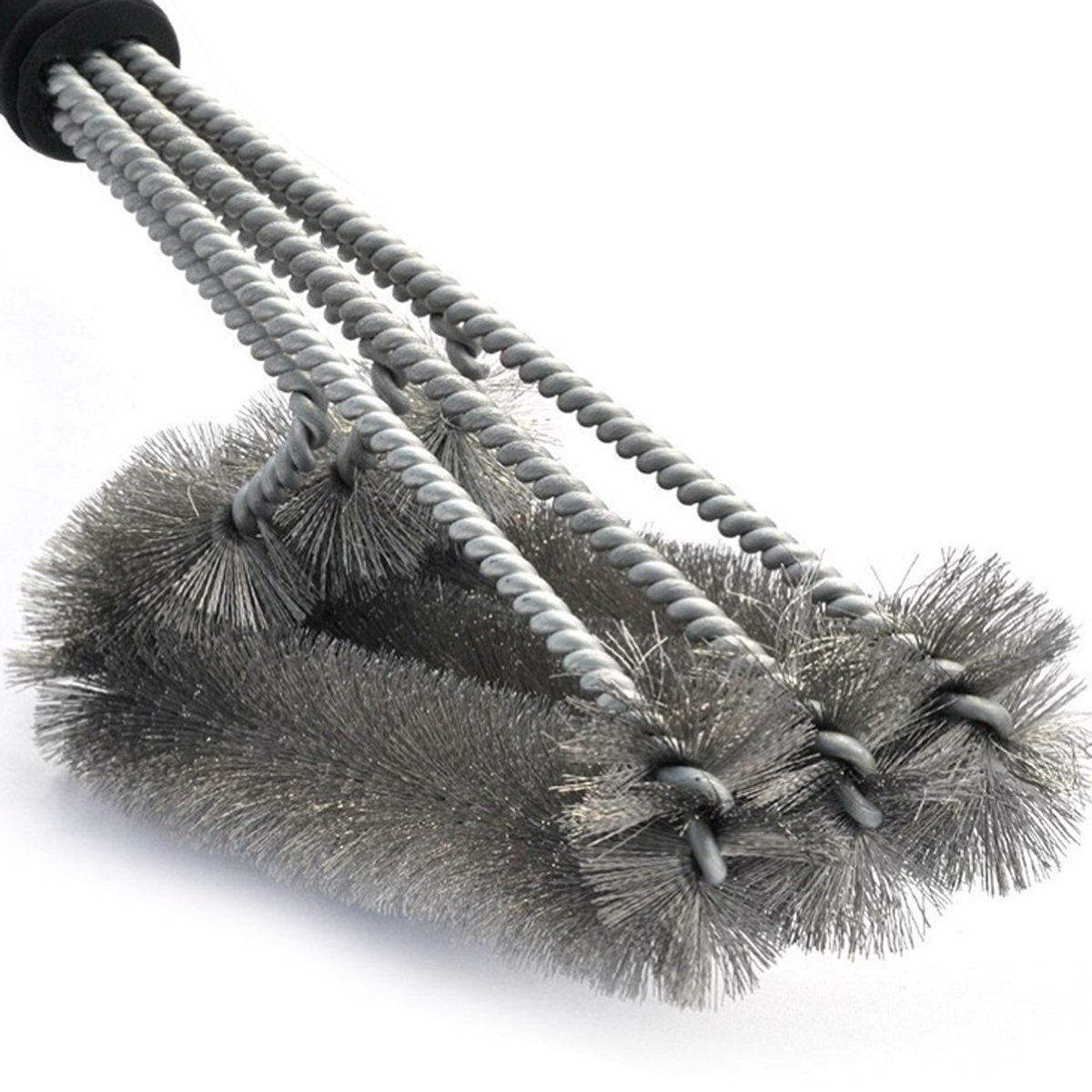 MONKERY Spazzola Per Barbecue 3 Artigli In Acciaio Inox - Manico 18 Pollici, Per Griglie A Carbone, Gas, Forno E Teppanyaki - 3