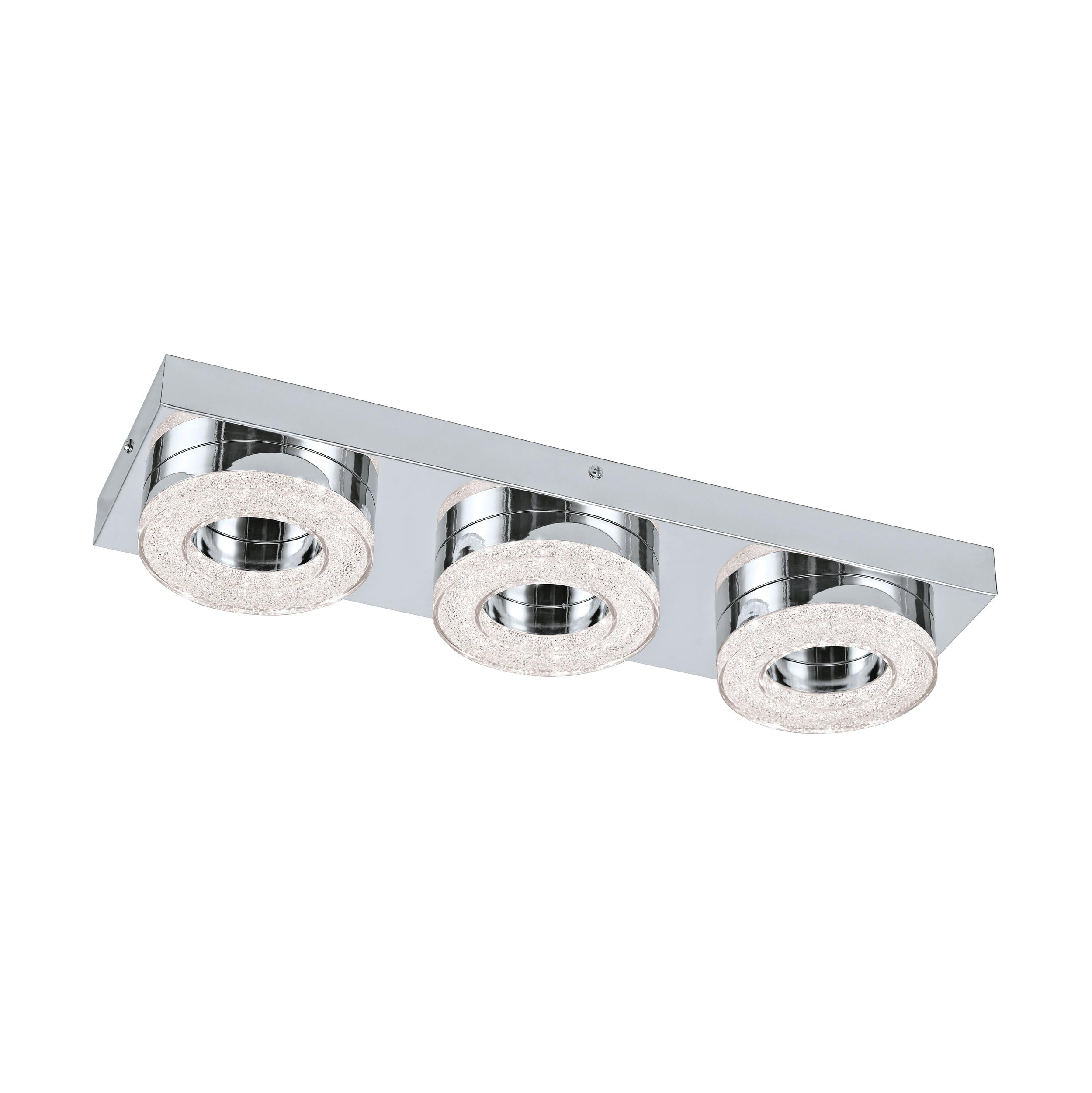 Eglo Chrome Led Ceiling Light Fradelo, 3-Light Ceiling Lamp