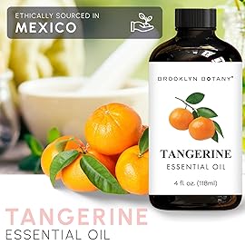 Brooklyn Botany Tangerine Essential Oil - Huge 4 Fl Oz - 100% Pure and Natural - Premium Grade with Dropper - for Aromatherapy and Diffuser