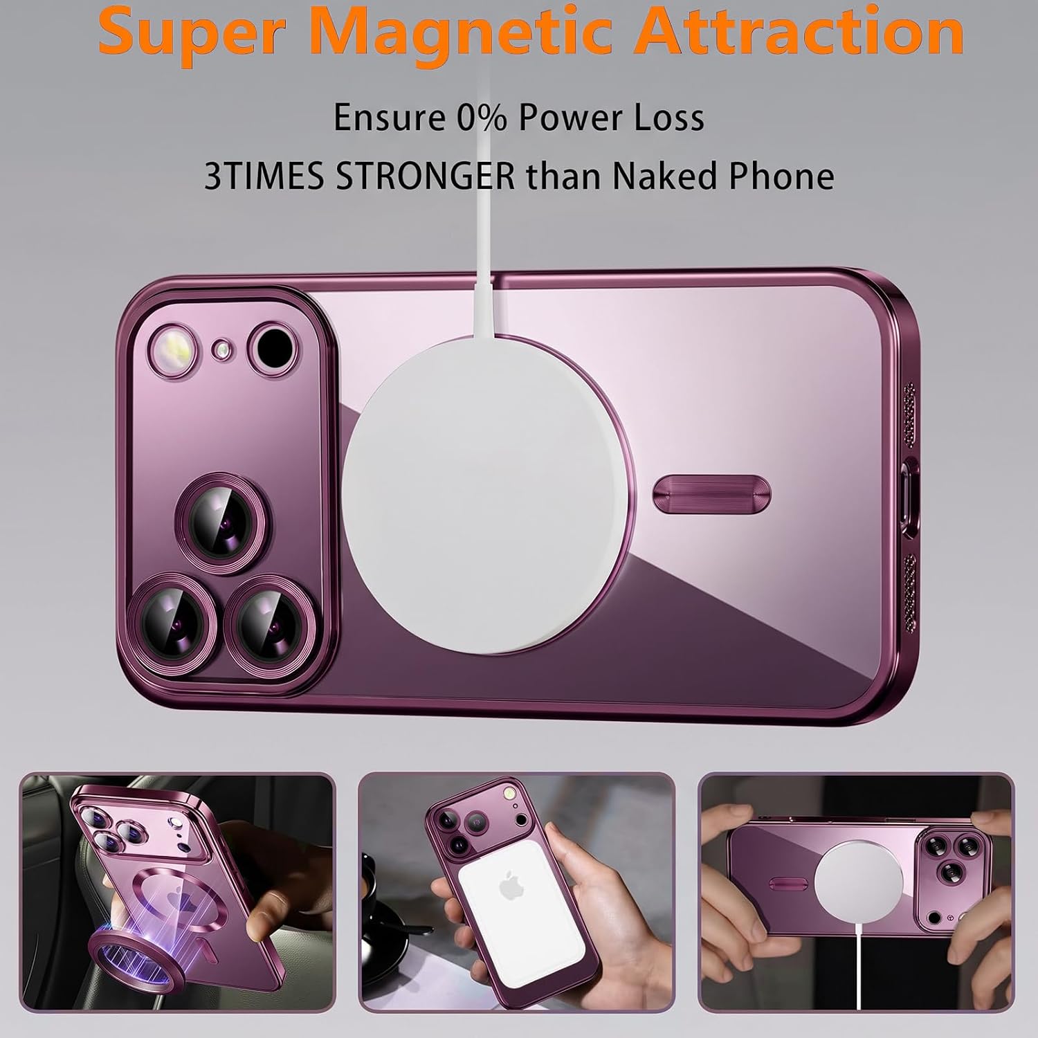 Magnetic for iPhone 18 Pro Max Case with Privacy Screen Protector & Full Camera Cover,[Non-Yellowing] Shockproof Clear Phone Case Compatible with MagSafe Women Girls for iPhone 18 ProMax,Silver