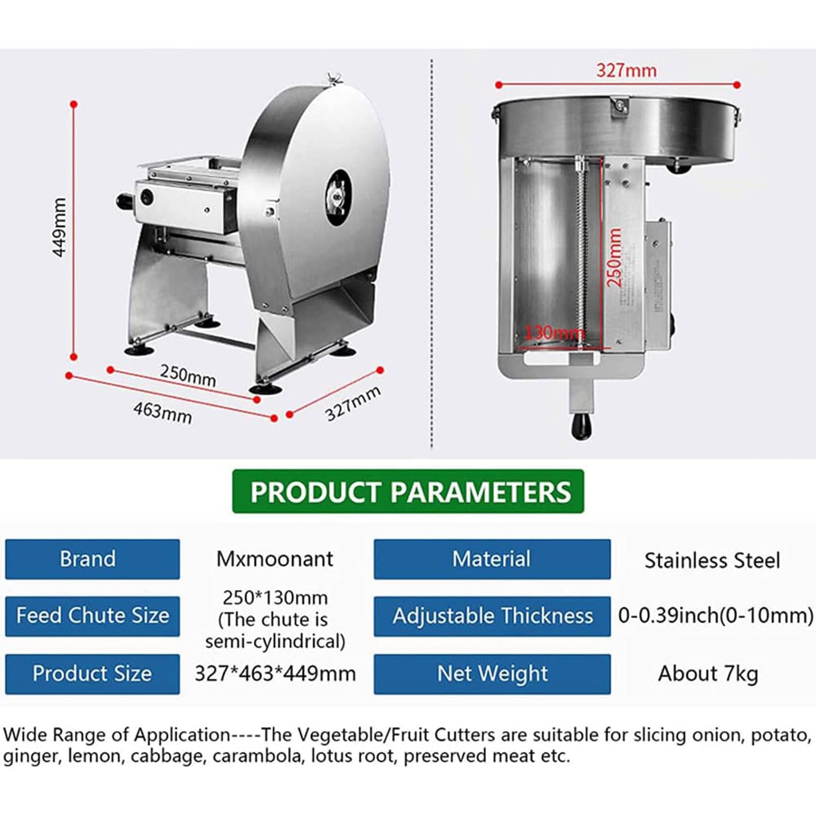 Amazon｜電動野菜スライサー、厚さ0.1-10mm調節可能な業務用スライサー