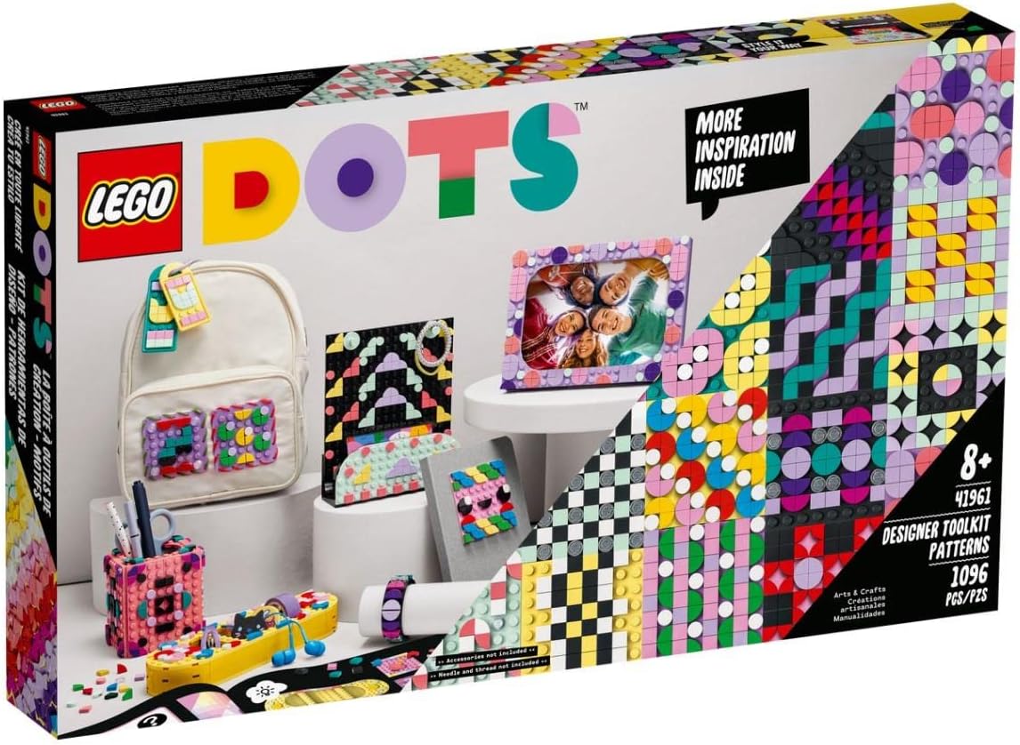 DOTS Designer Toolkit – Patterns 41961 DIY Craft and Decoration Kit; Building Blocks Toy Set; Toys for Boys, Girls, and Kids (1,096 Pieces)
