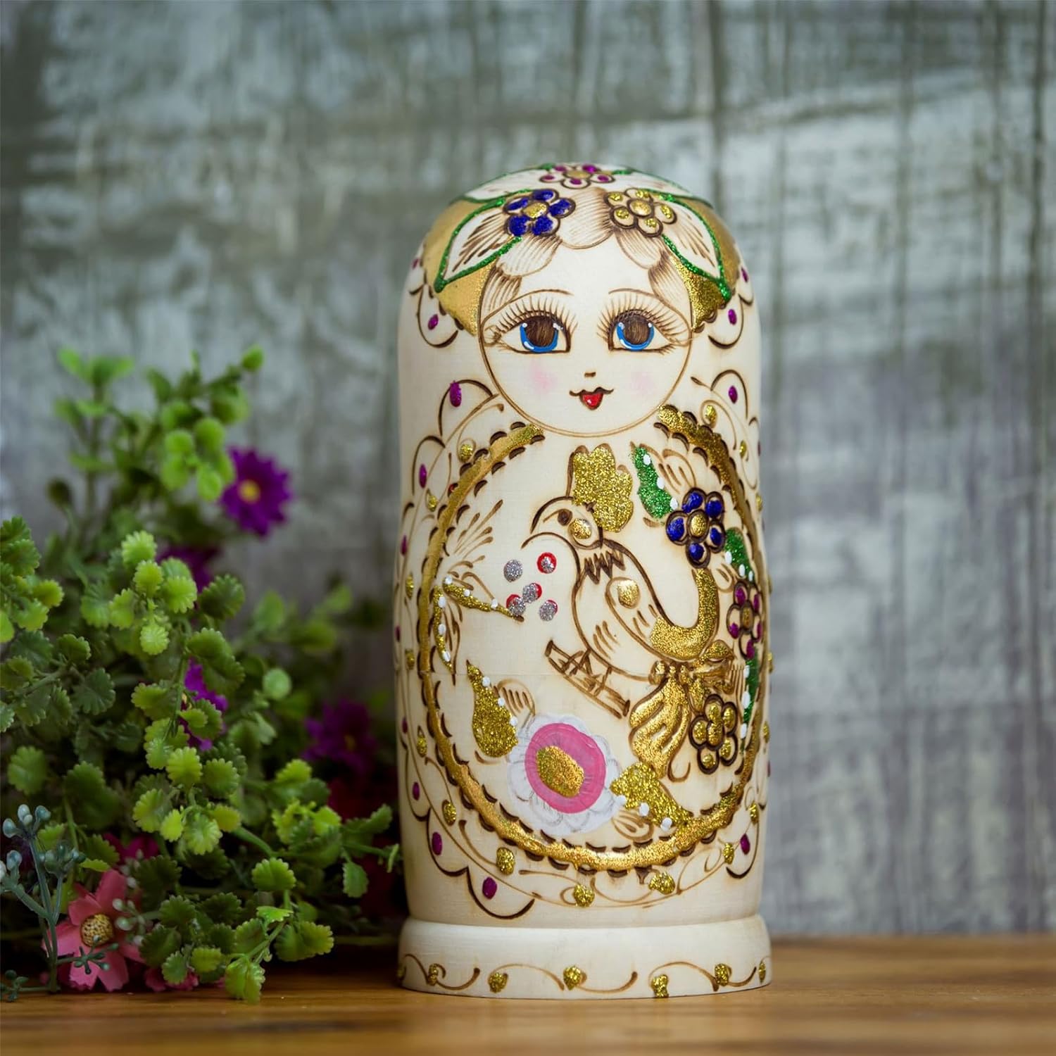 Novelty Russian Dolls Set of 10 Hand Painted Wooden Matryoshka for Art Lovers Decorative Russian Nesting Figures