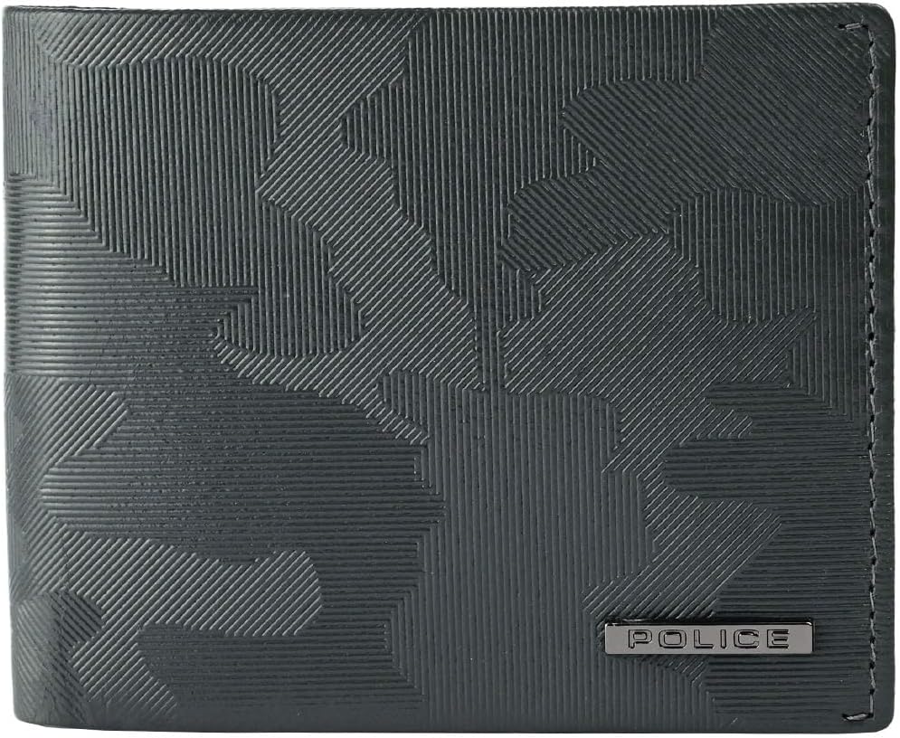 Men's Wallet Genuine Leather Bi-fold with Coin Pocket, Slim Card Holder with Gift Box, Camouflage Black