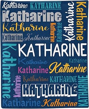 Personalized Blanket for Kids Adults Personalized Name Blanket Custom Blanket with Name Personalized Gifts for Christmas Birthday Valentines Day Mothers Fathers Day (Dark Blue&Colorful, 60"x80")