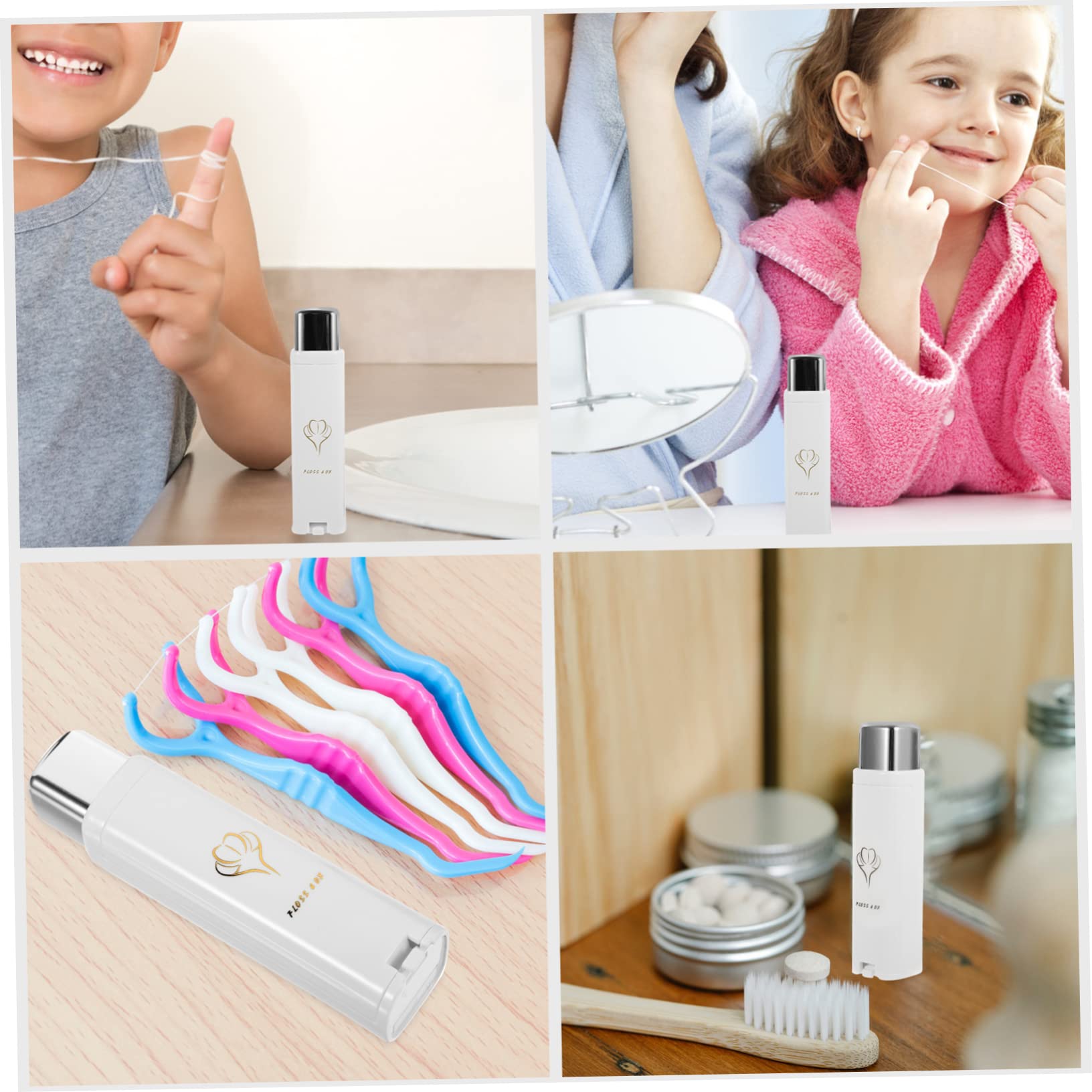 COLLBATH Portable Floss Organizer Automatic Teeth for Adults Professional Floss Dispenser for Home Travel and Dining Convenient Tooth Accessory