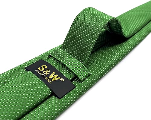 Vista 90 de S&W SHLAX&WING Conjunto de corbata de color sólido y pañuelo de bolsillo para hombre C33