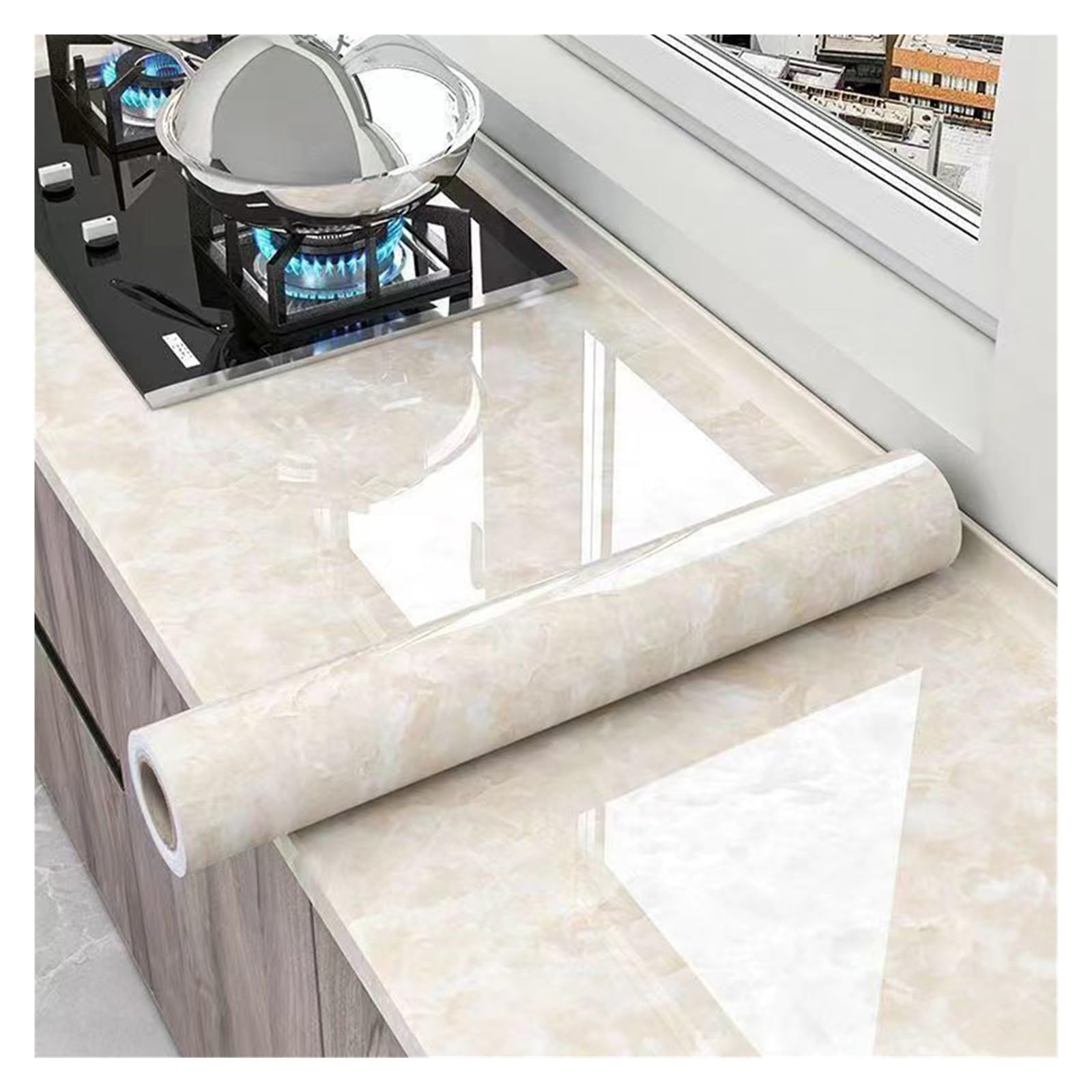 Foelanne Color5 Back Self Adhesive Wallpaper, Marble Contact Paper Self Adhesive Wallpaper Pvc Multicolor Multiple Sizes(,55Cm X 300Cm)