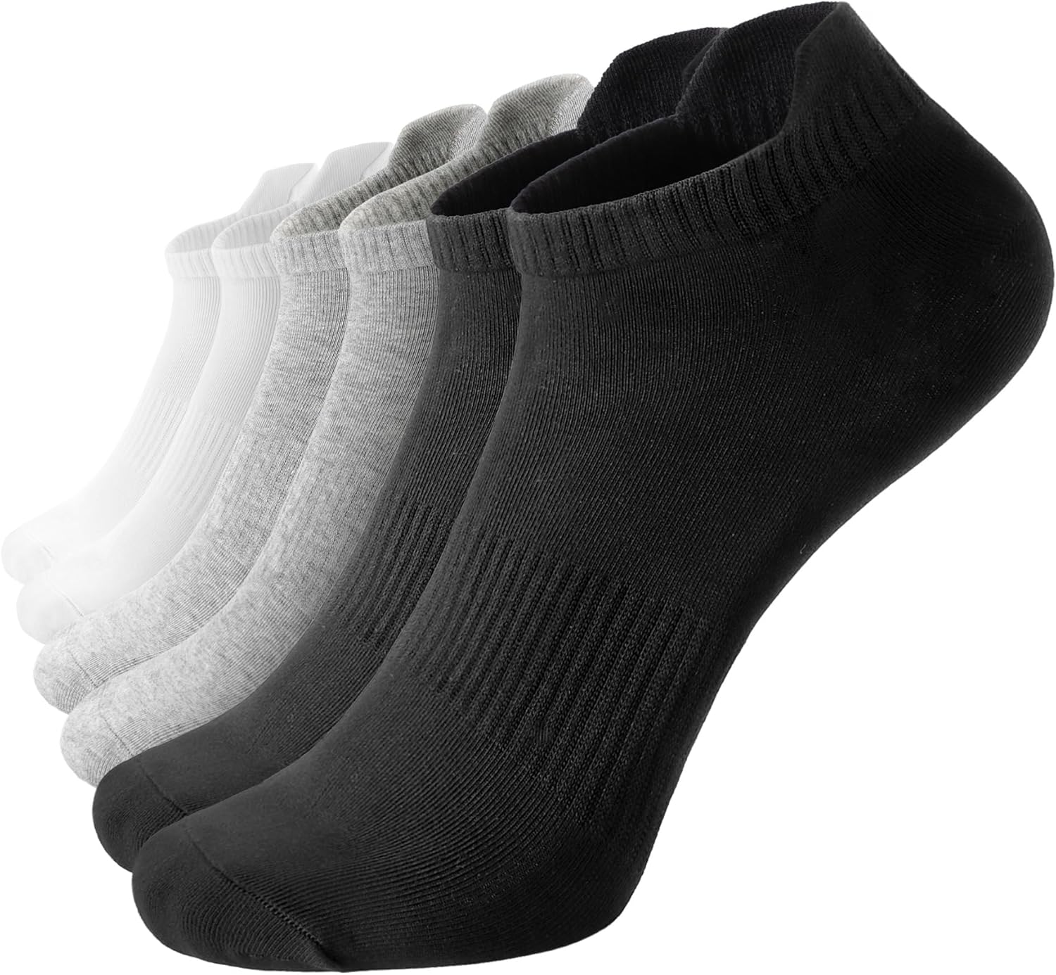 Mens Ankle Trainer Socks - 6 Pairs Summer Thin Breathable Causal Low Cut Socks Cotton