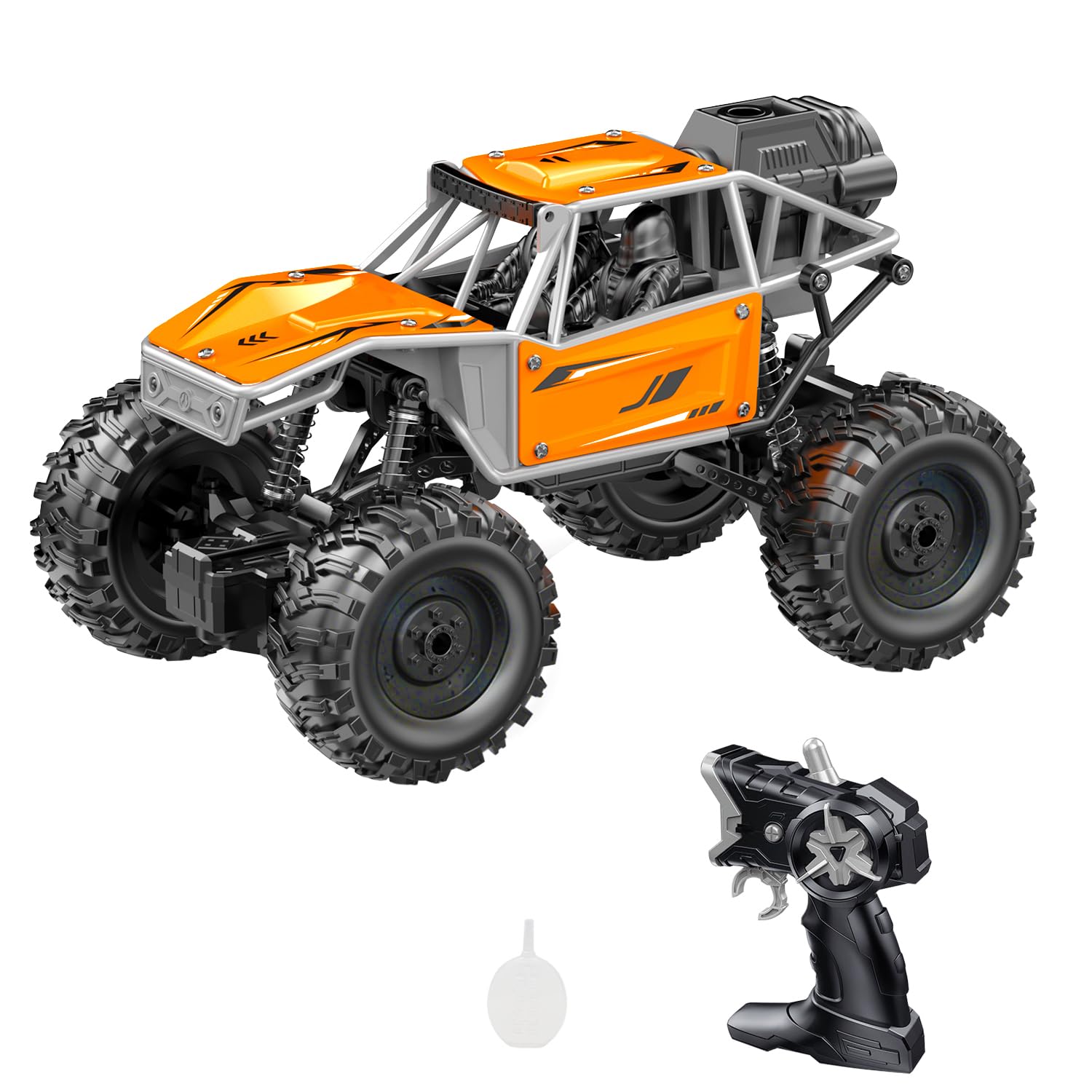 Bonikita 1:18 Scale RC Monster Truck with 4WD Off Road Remote Control Car with Lights and Spray Function, 2.4GHz All Terrain Truck, RC Car Gifts Toy for Kids & Adults