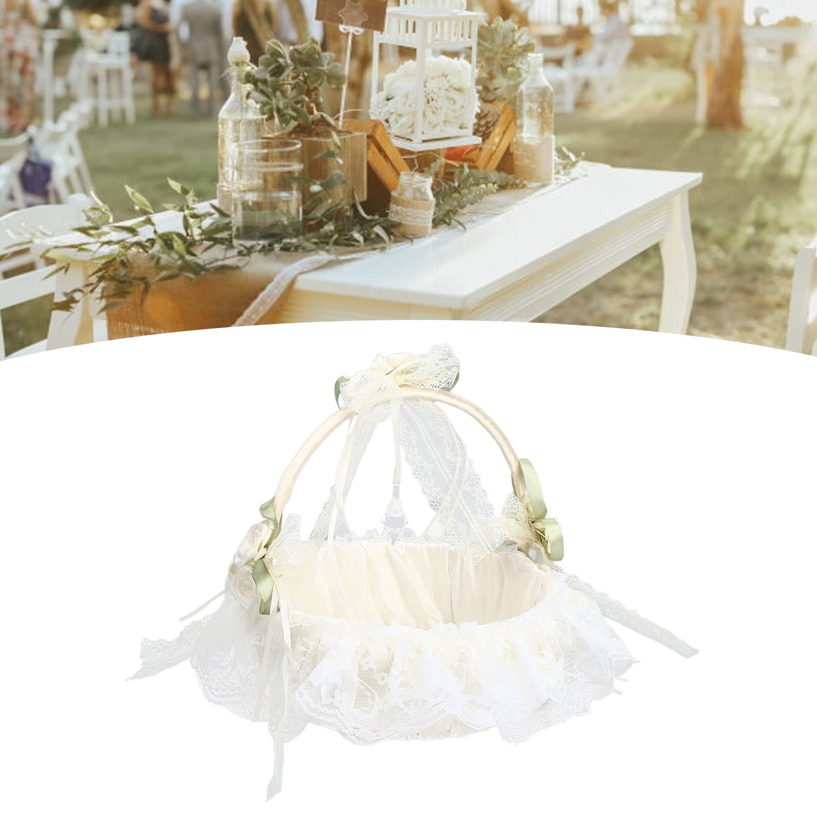 Panier De Mariage Fille Fleurie En Aluminium Tissé Avec Découpes Martelées - Occasion