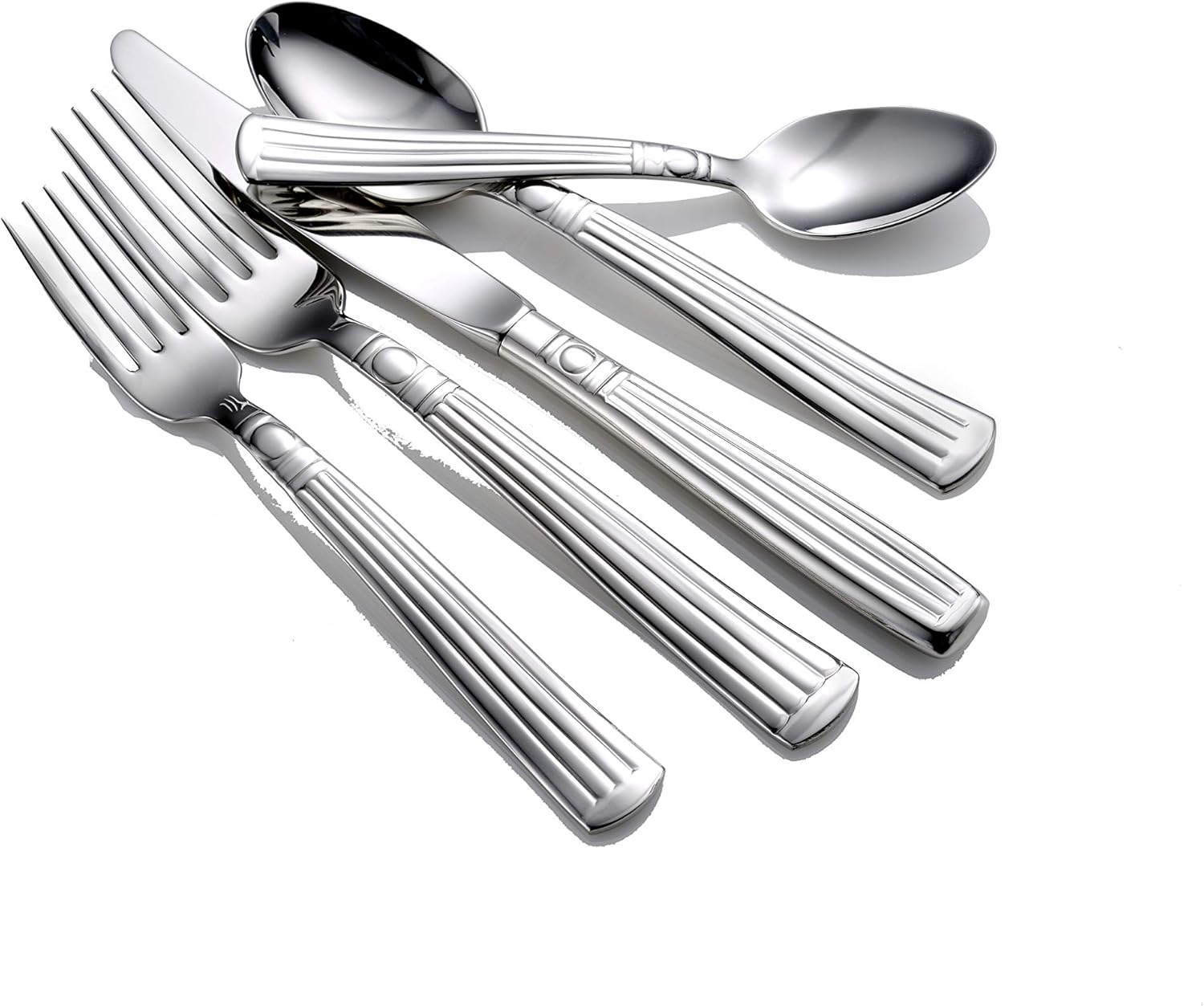 Liberty Tabletop Lincoln 65-Piece Silverware 18/10 Stainless Steel Flatware Set for 12, Includes Serving Pieces, Made in USA