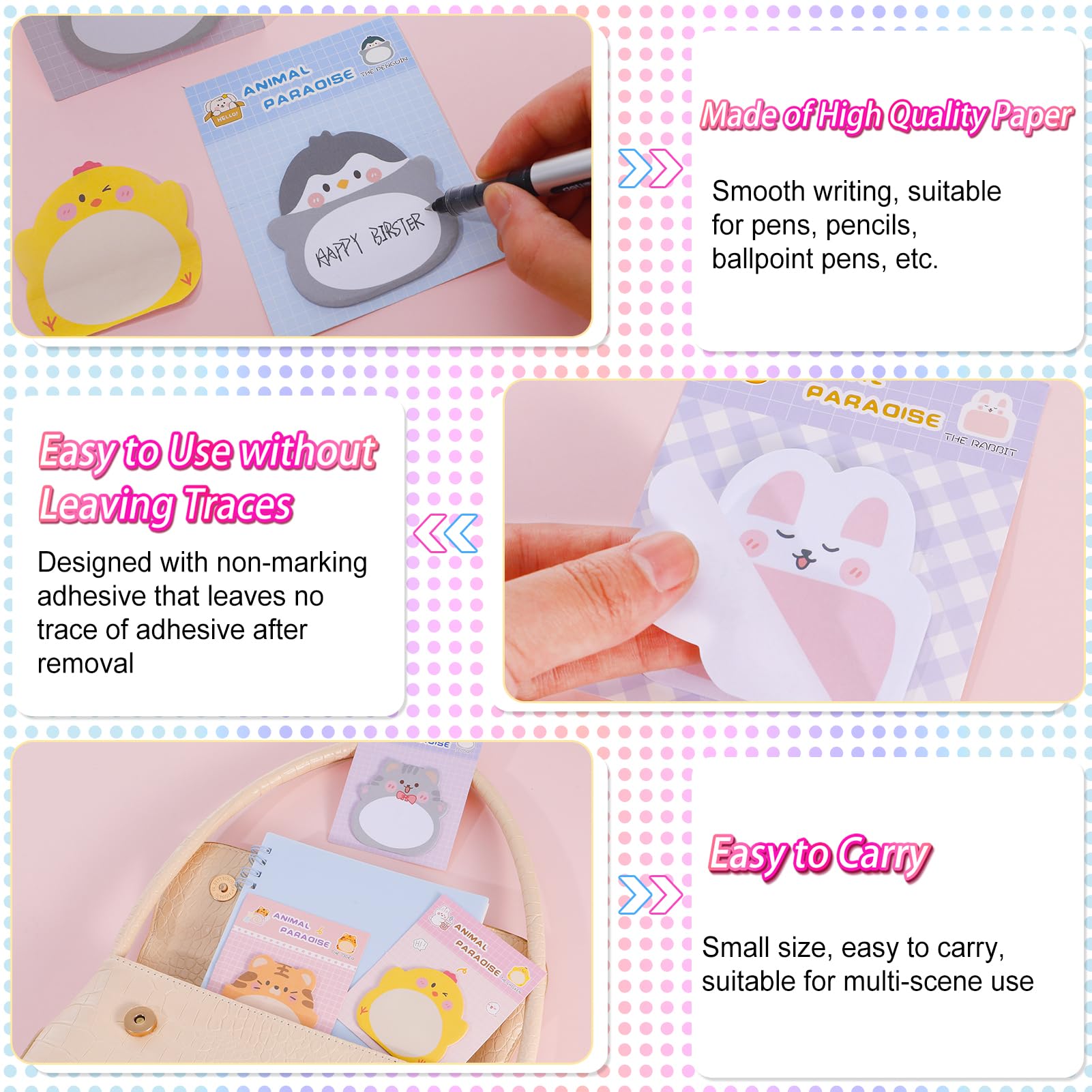 8 Pack Mushroom Sticky Notes - 336 Sheets Cute Animal Design For Office School