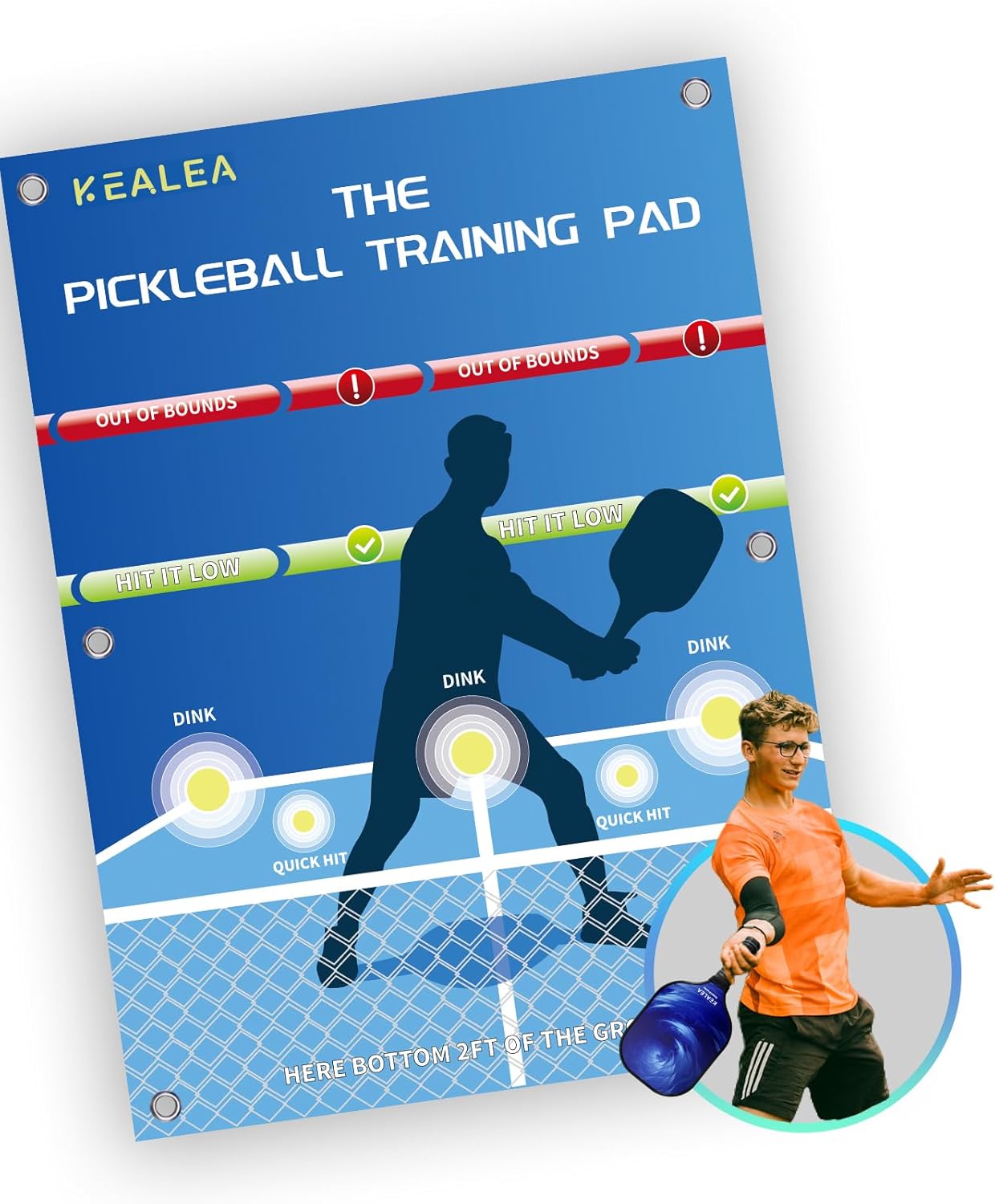 Pickleball Training Aids Dink Pad, Practice Pickleball Skill for Indoor and Outdoor Training Court