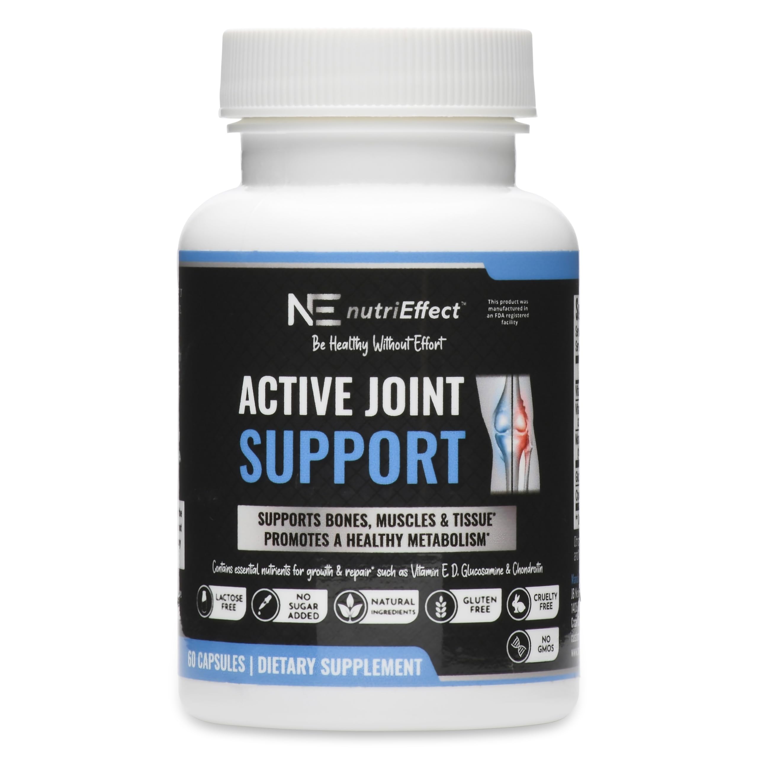 Active Joint Support Supplements | Supports Bones, Muscles & Tissue | Promotes a Healthy Metabolism | Natural Ingredients - Essential Nutrients for Growth & Repair | 60 Count