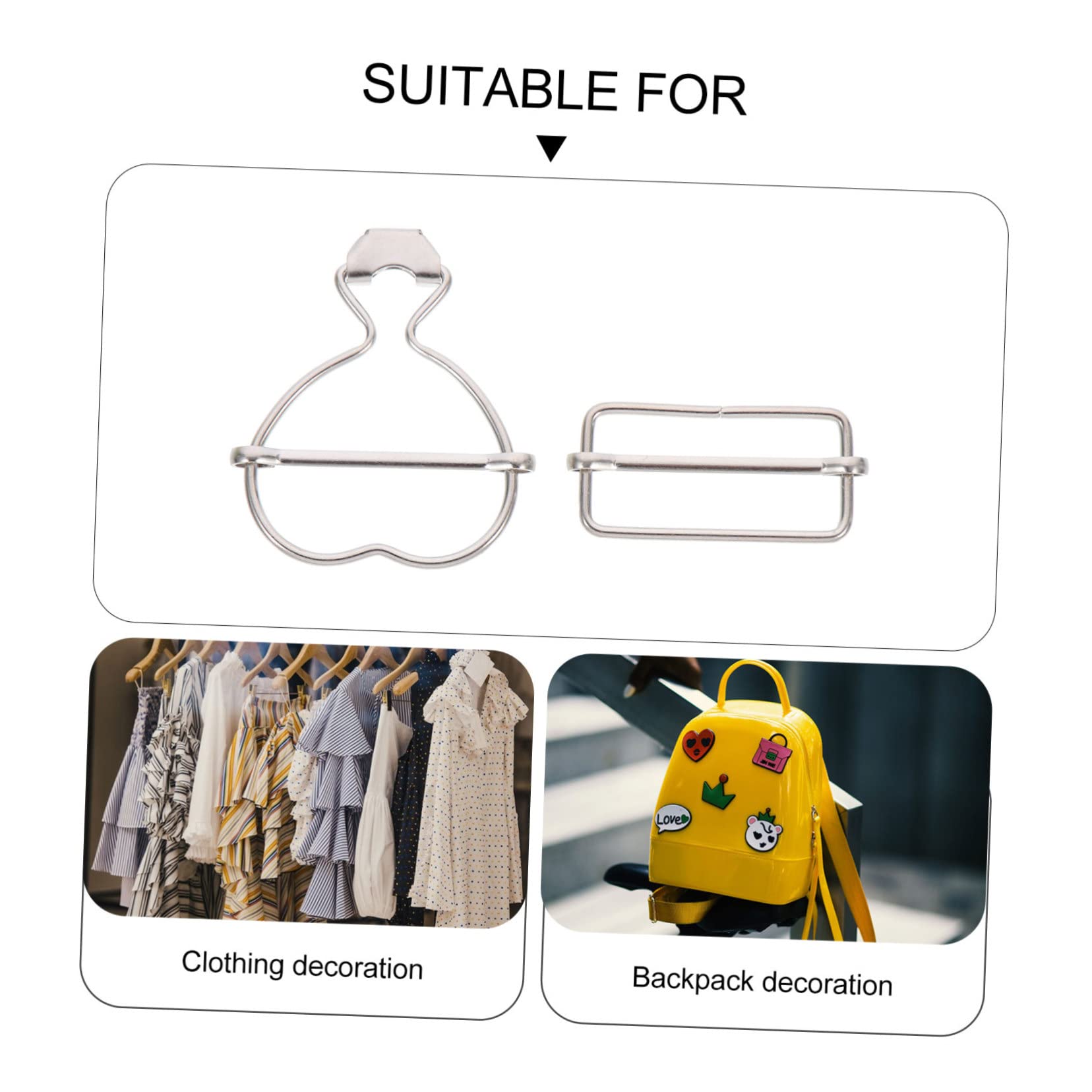 Lurrose 50piezas Hebillas De Ropa Forma De Corazón De Clips De Costura Para Proyectos De Prendas Accesorios Decorativos Para Pantalones Tirantes y Mochilas
