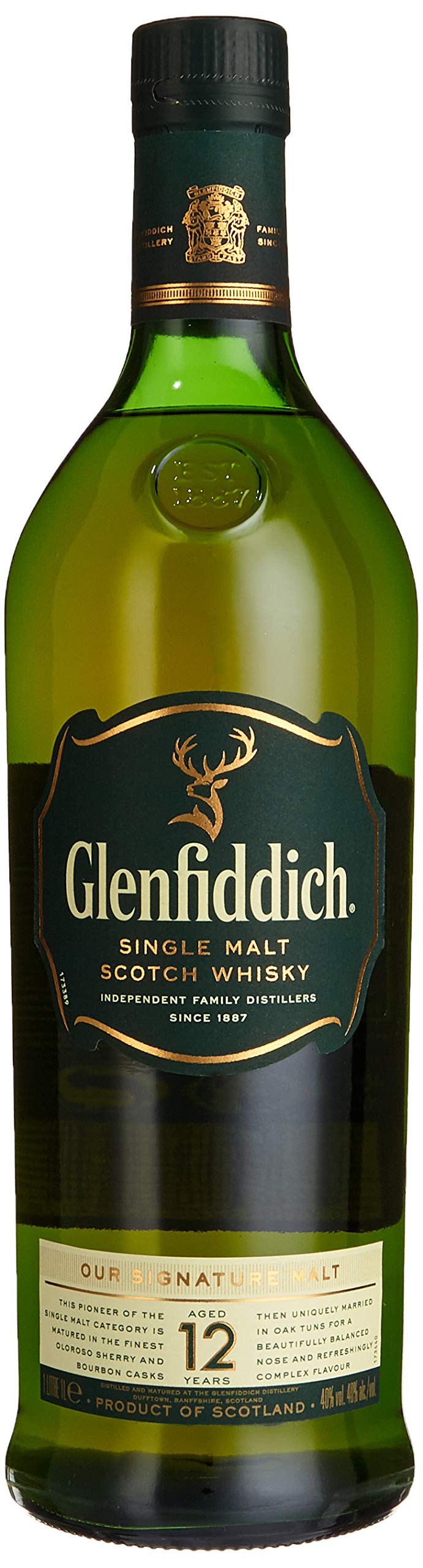 Glenfiddich 12 Jahre Single Malt Whisky (1 x 1 l)