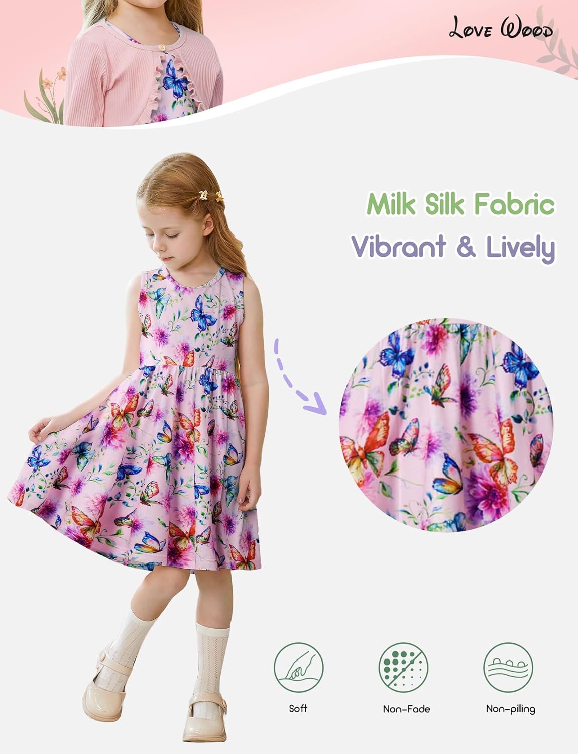 Toddler Girl Sleeveless Dresses and Long Sleeve Ruffle Cardigan 2 Piece Fall Outfits - Image 12