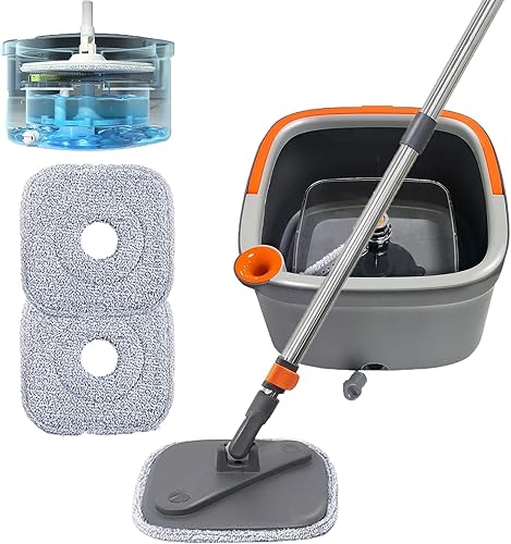 Trapeador giratorio cuadrado M16, trapeador giratorio autolavado M16, cubo de fregona con escurridor, juego de cubo para trapeador, juego de disponible en Yaxa Peru