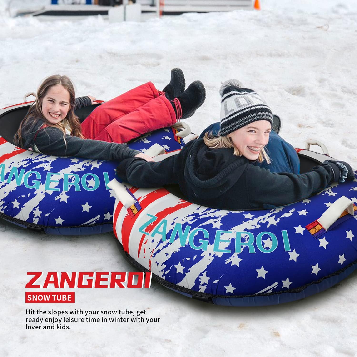 Snow Tube Tubes for Sledding Heavy Duty Kids 44 inch Sleds Blue One