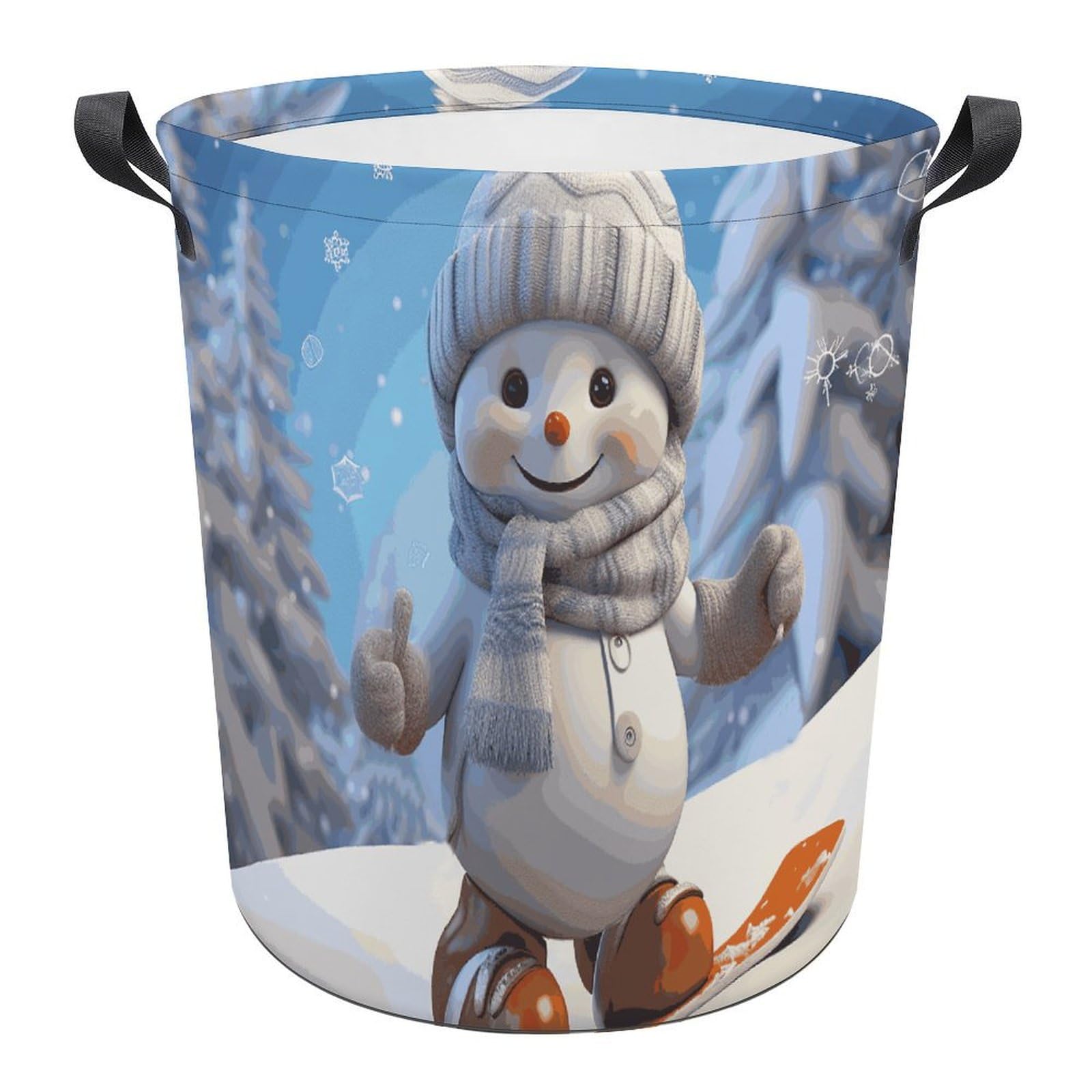 Panier à linge pliable pour chambre enfant et buanderie bonhomme de neige