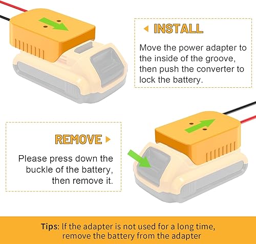 Miniatura 5 de Adaptador de ruedas eléctricas para batería Dewalt de 20 V, kit de convertidor de batería Power Wheels con interruptor, fusible y terminales de