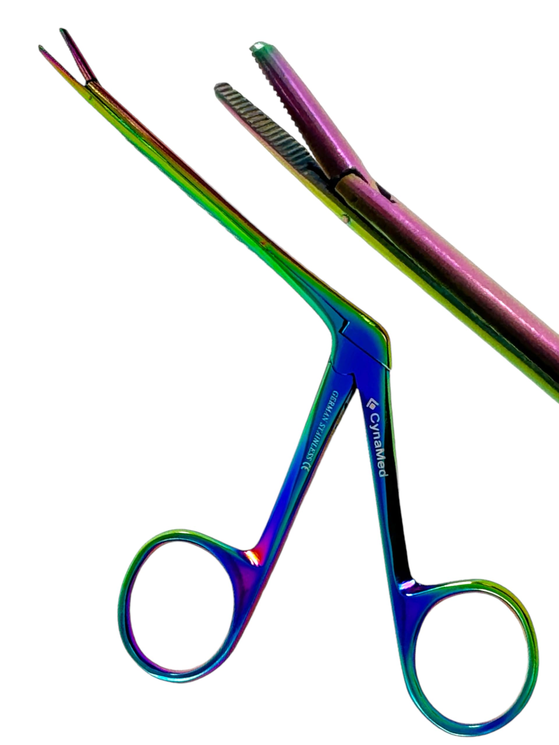 German Hartman Alligator Forceps German Grade 3.5 Inches Rainbow Color Ent Instruments Cynamed