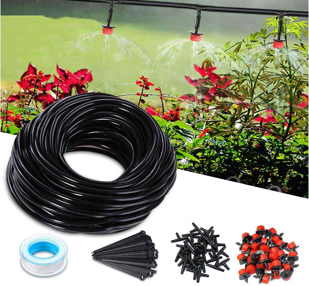 DIY Crafts Pack of 2 Flower Pot, Complete Garden Kit, Micro Drip Irrigation Kit System Blank Distribution Tubing Irrigation Sprinkler System Kit Se(Pack of 2 Flower Pot, Complete Garden Kit) (B07PJV2M45) Amazon Price History, Amazon Price Tracker