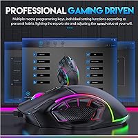 Vista 3 de EBTOOLS Gaming Mouse, 12 Programmable Buttons RGB Lights 12800DPI Ergonomic Design, with 1.8m Cable, for Computer Laptop PC