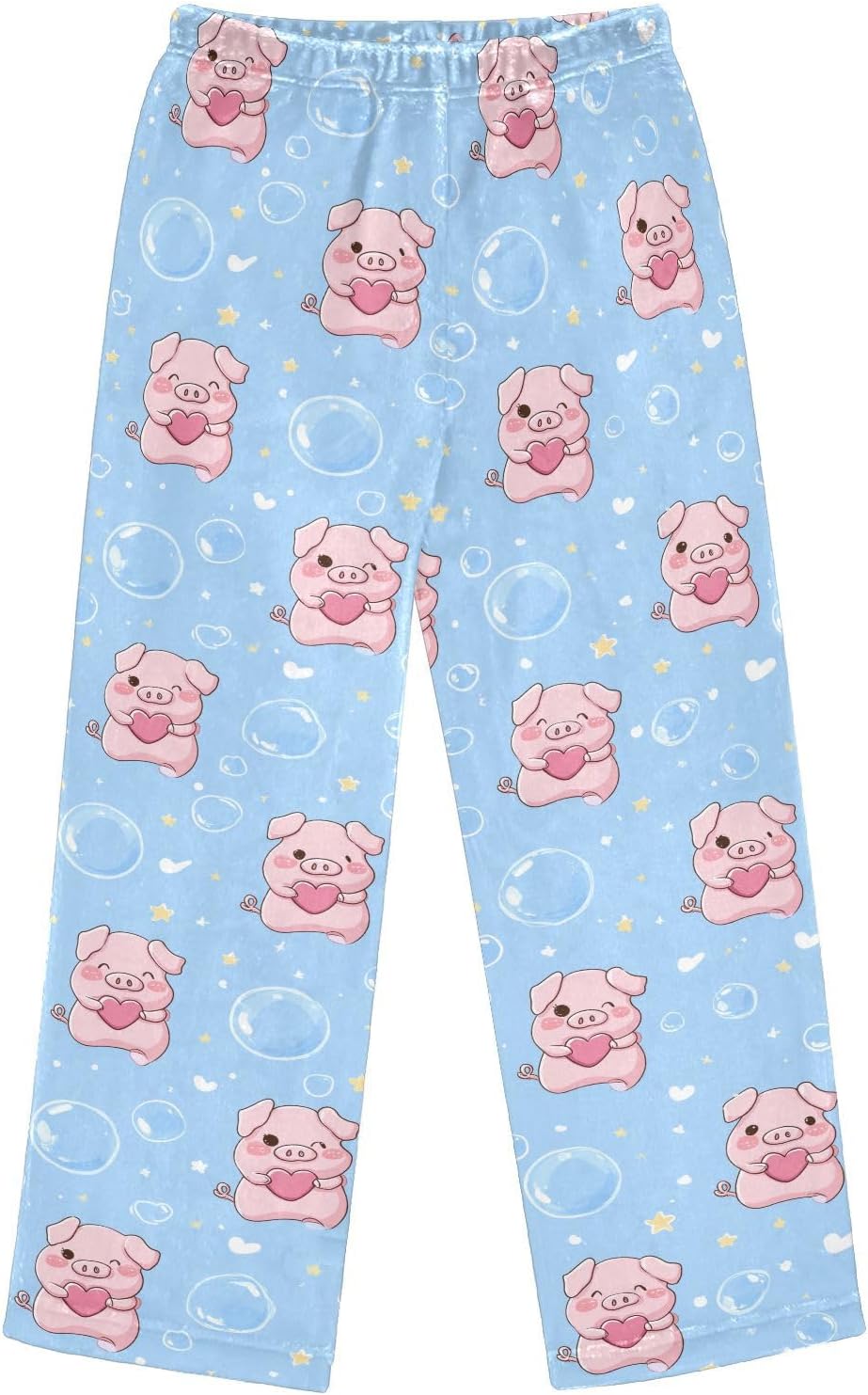 Cute Pig Heart Bubbles Boys Pants for Kids Fleece Bottoms Long Jogger Pants Trousers with Pockets Size 6-14Y