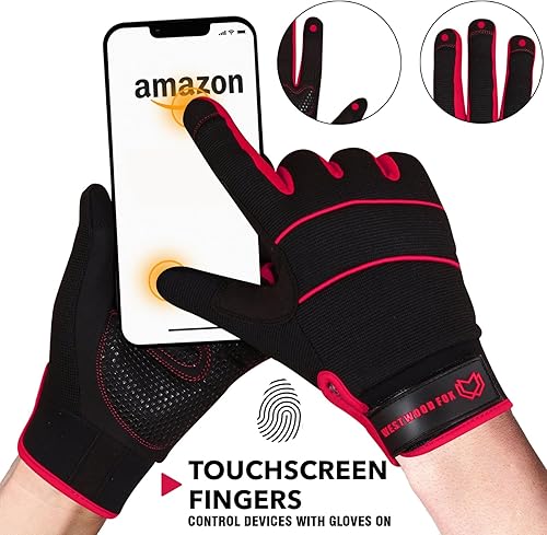 Miniatura 3 de WESTWOOD FOX Guantes de jardinería para mujer, guantes de seguridad, guantes de utilidad para jardín, repelentes al agua, guantes de trabajo de