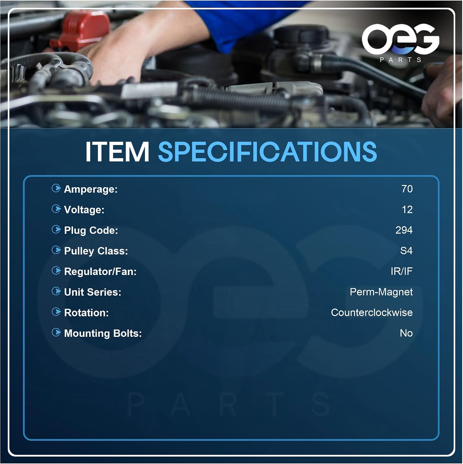 OEG Parts New 70A Alternator Compatible With Honda Civic del Sol 1.6L 1993-95, 1.5L 1993; Civic 1.6L 1992-95, 1.5L 1992 1993 100211-9770 101211-0250 31100P08003RM A005T04292 A005T06491ZC AHGA19 CJQ21