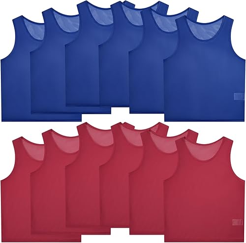 12 piezas Scrimmage Pinnies Chaleco de Entrenamiento para Niños Jóvenes Adultos Fútbol Practica Jersey Atlético Baloncesto Pennies