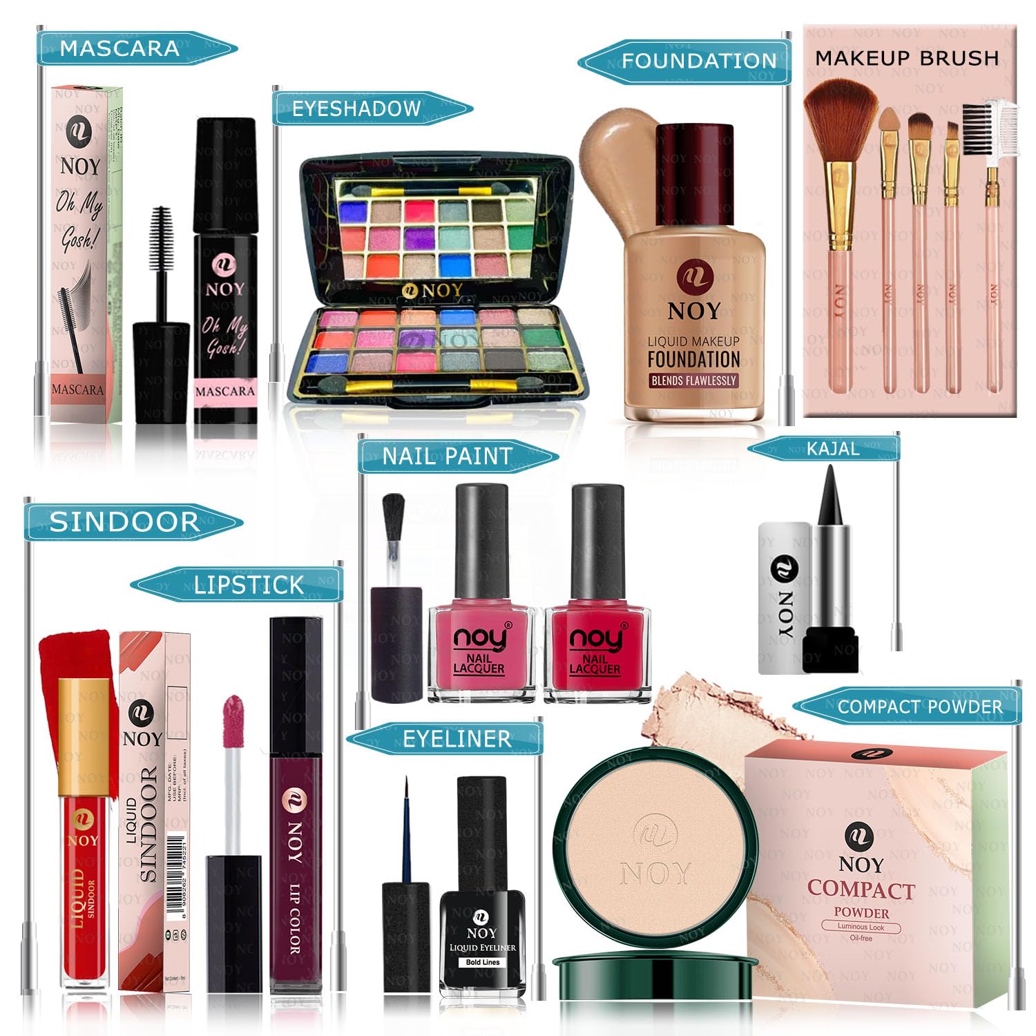 NOY Makeup Kit Combo Marvel- Flawless Fusion For Stunning Looks (Kit-15 Pcs) #YN253