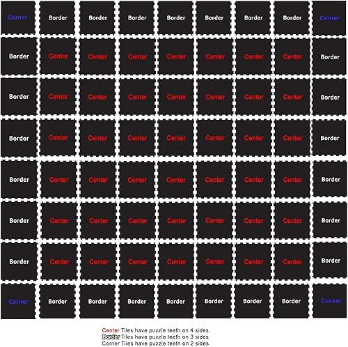 Miniatura 18 de American Floor Mats Sport - Alfombrillas de goma resistentes de 0.315 pulgadas, azulejos de goma entrelazados (23.0 x 23.0 pulgadas). 10% azul.