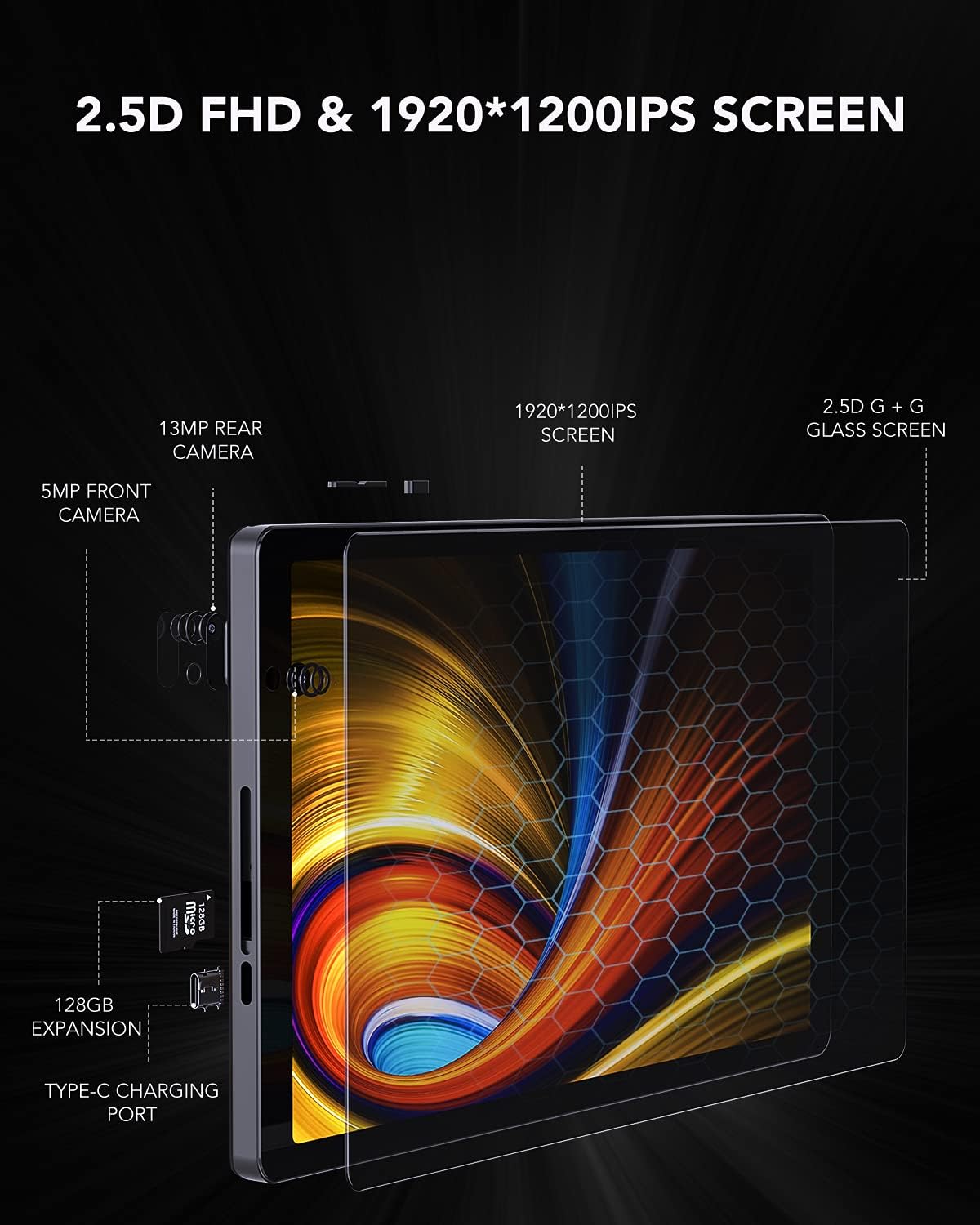 Tablet 10 Pollici Android 10.0, 4G LTE Octa-core 1.8 Ghz, 1920 * 1200 FHD, 4GB RAM + 64GB ROM, 13+5MP Doppia Fotocamera, 5G WiFi, Bluetooth 5.0, Type-c, T15, Nero Tablet 10 Pollici Android 10.0, 4G LTE Octa-core 1.8 Ghz, 1920 * 1200 FHD, 4GB RAM + 64GB ROM, 13+5MP Doppia Fotocamera, 5G WiFi, Bluetooth 5.0, Type-c, T15, Nero