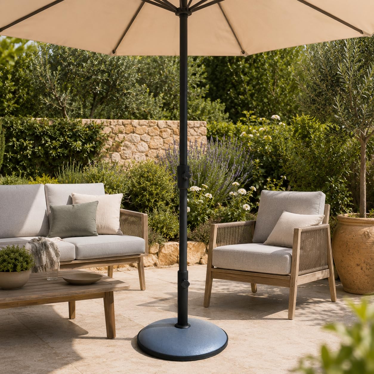Base Ombrellone 25 kg Supporto per Giardino e Terrazzo | Base pesante per ombrellone, maggiore stabilità all'aperto, ideale per giardino e terrazzo, fissaggio regolabile