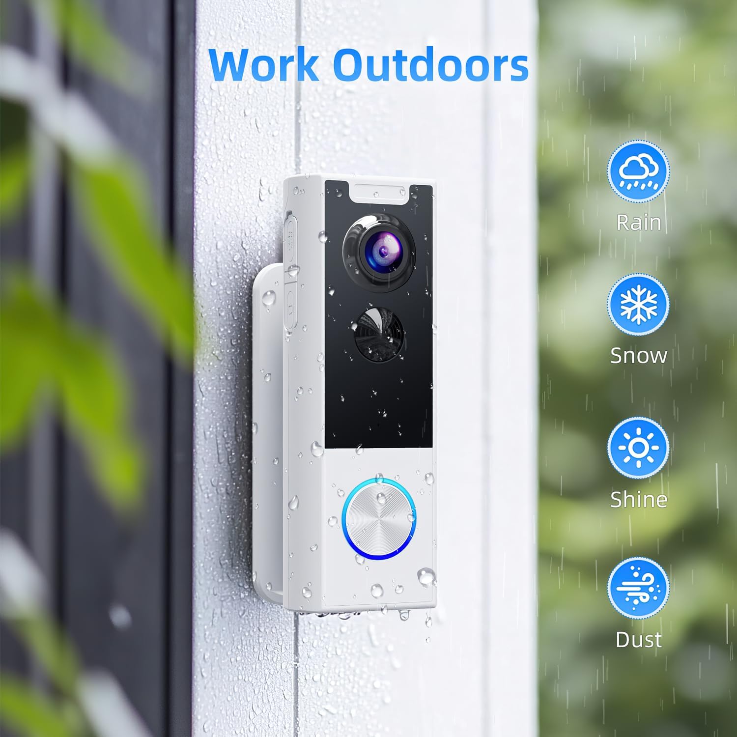 XTU Wireless Video Doorbell No Subscription-2K HD Security Doorbell Camera-Local/Cloud Storage with Multi-angle Bracket, Works with Alexa and Google Home (White) 7 71QtQ7nDdaL. AC SL1500